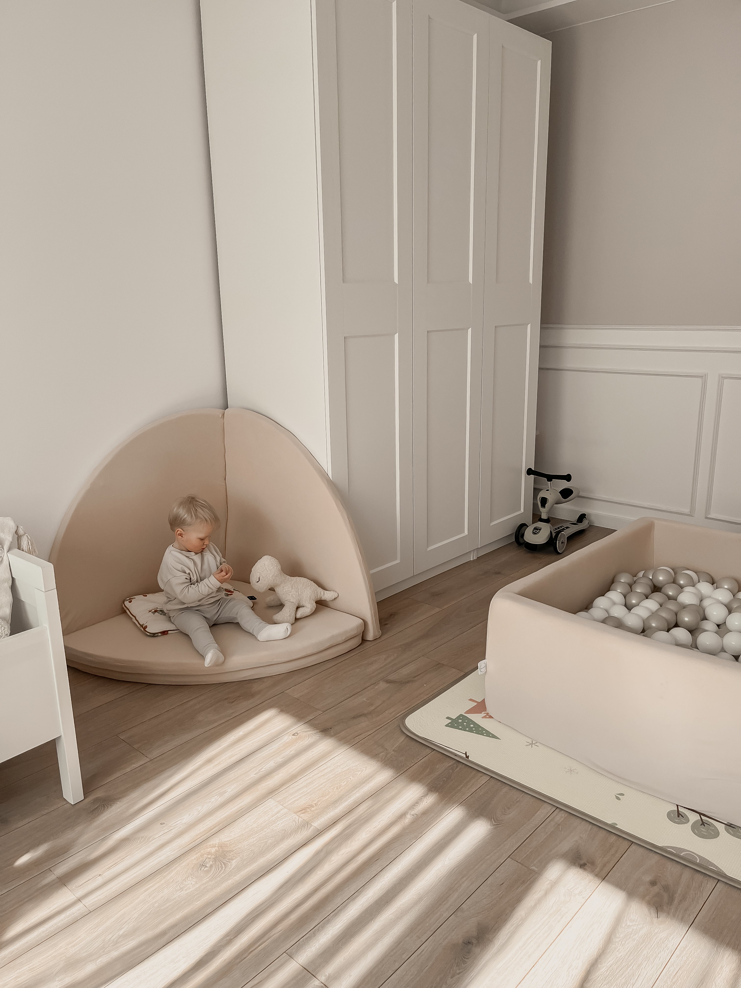 Runde Babyspielmatte (160 cm Durchmesser) aus Jersey