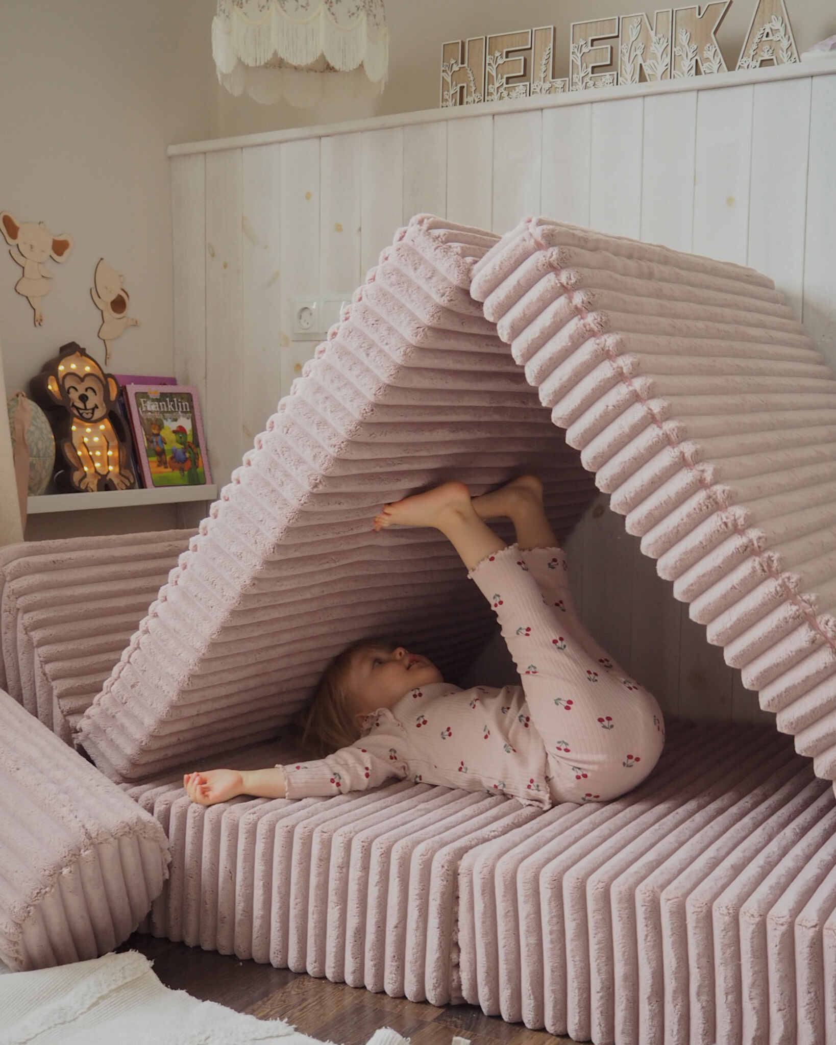 Montessori Comfort Play Sofa aus Waffelstoff