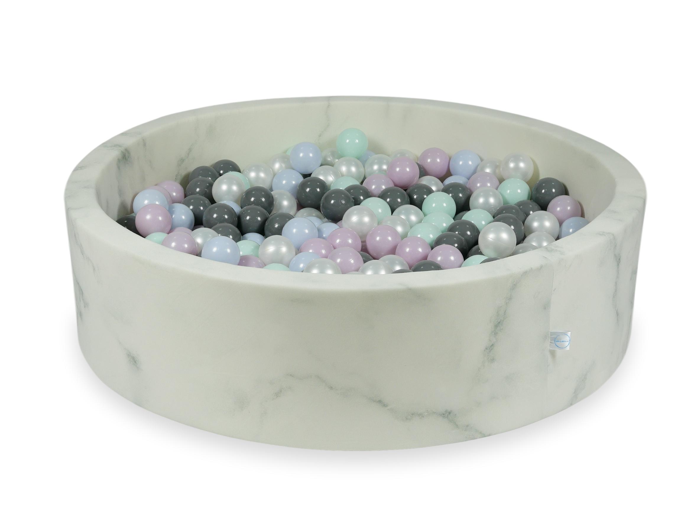 Piscine à balles en velours Marble 110x30 cm avec 400 balles