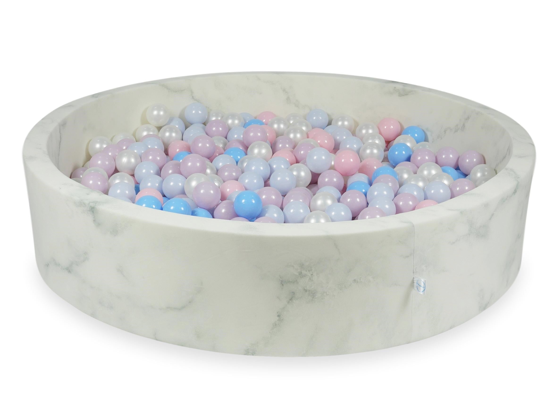 Piscine à balles en velours Marble 130x30 cm avec 600 balles