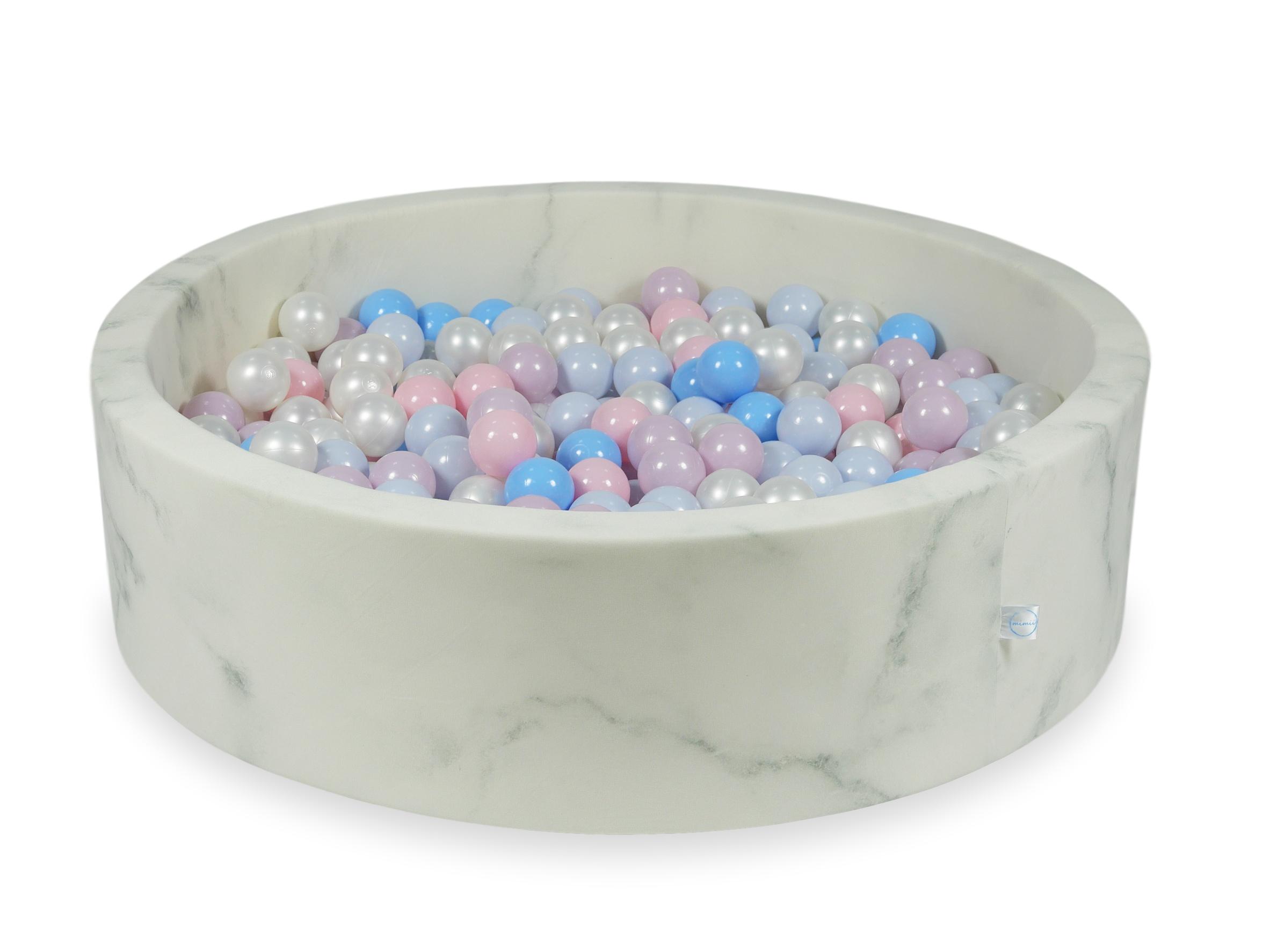 Piscine à balles en velours Marble 110x30 cm avec 400 balles