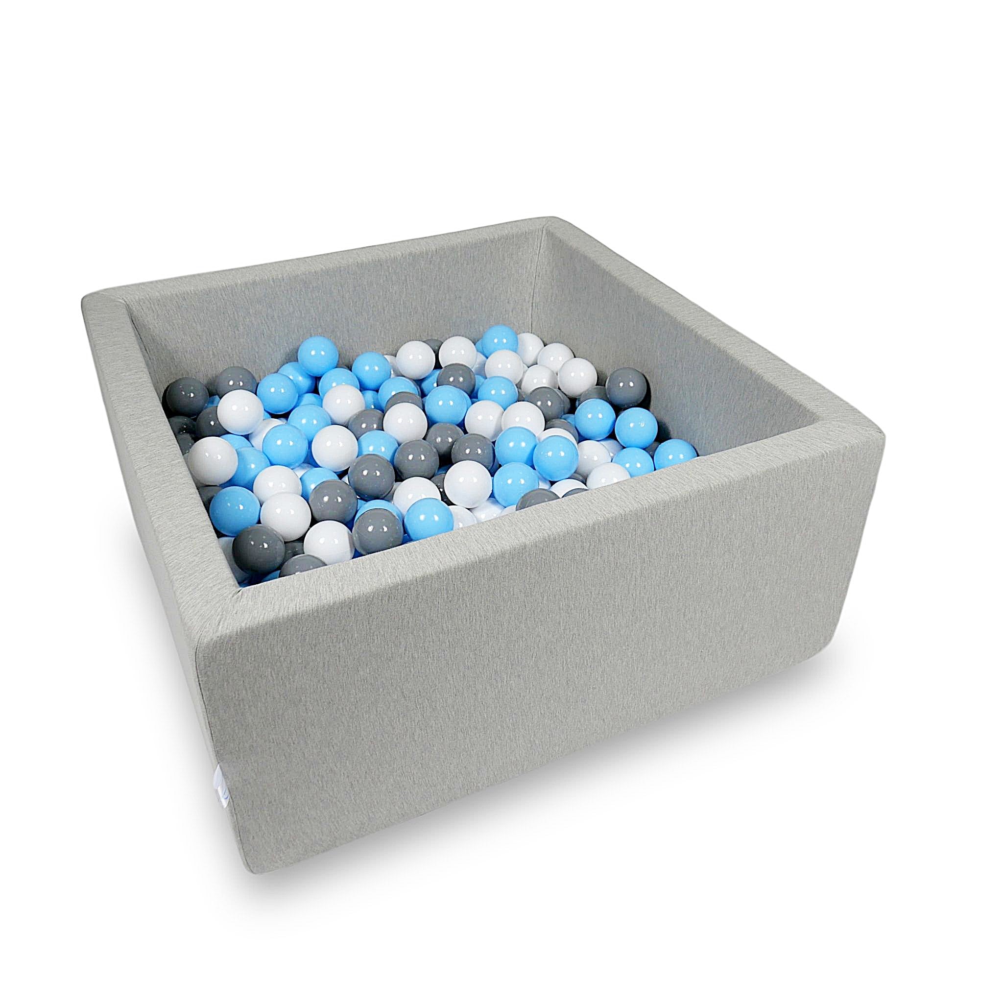 Piscine à balles carrée 90x90x40 cm en Gris clair, 400 balles