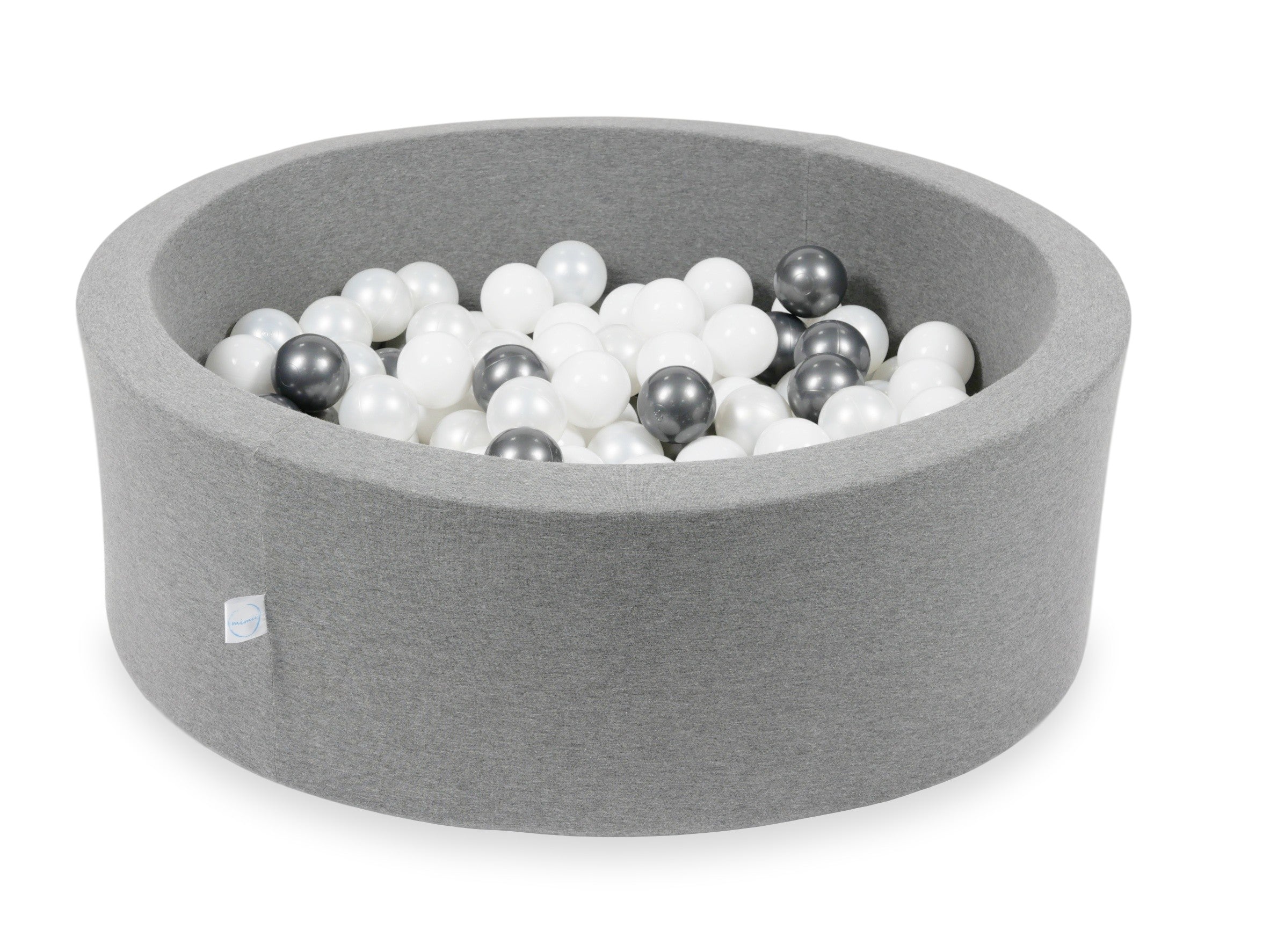 Schaumstoffspielbereich mit Hügel und kleinem grauen Pool + 100 Bälle (metallic türkis, türkis, grau, weiß)