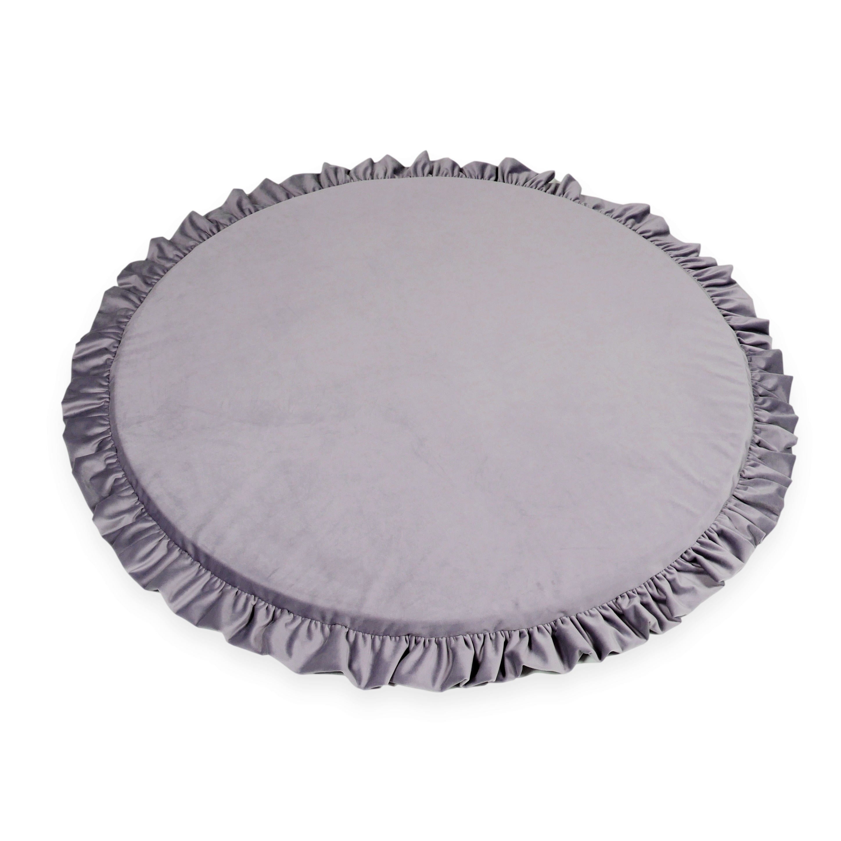 Runde Babyspielmatte 100 cm mit Samtrusche