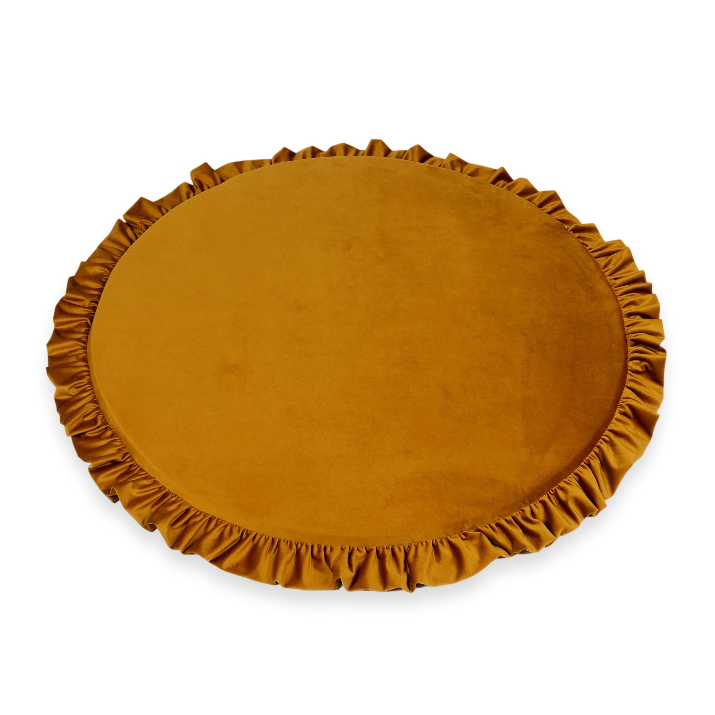 Runde Babyspielmatte 100 cm mit Samtrusche