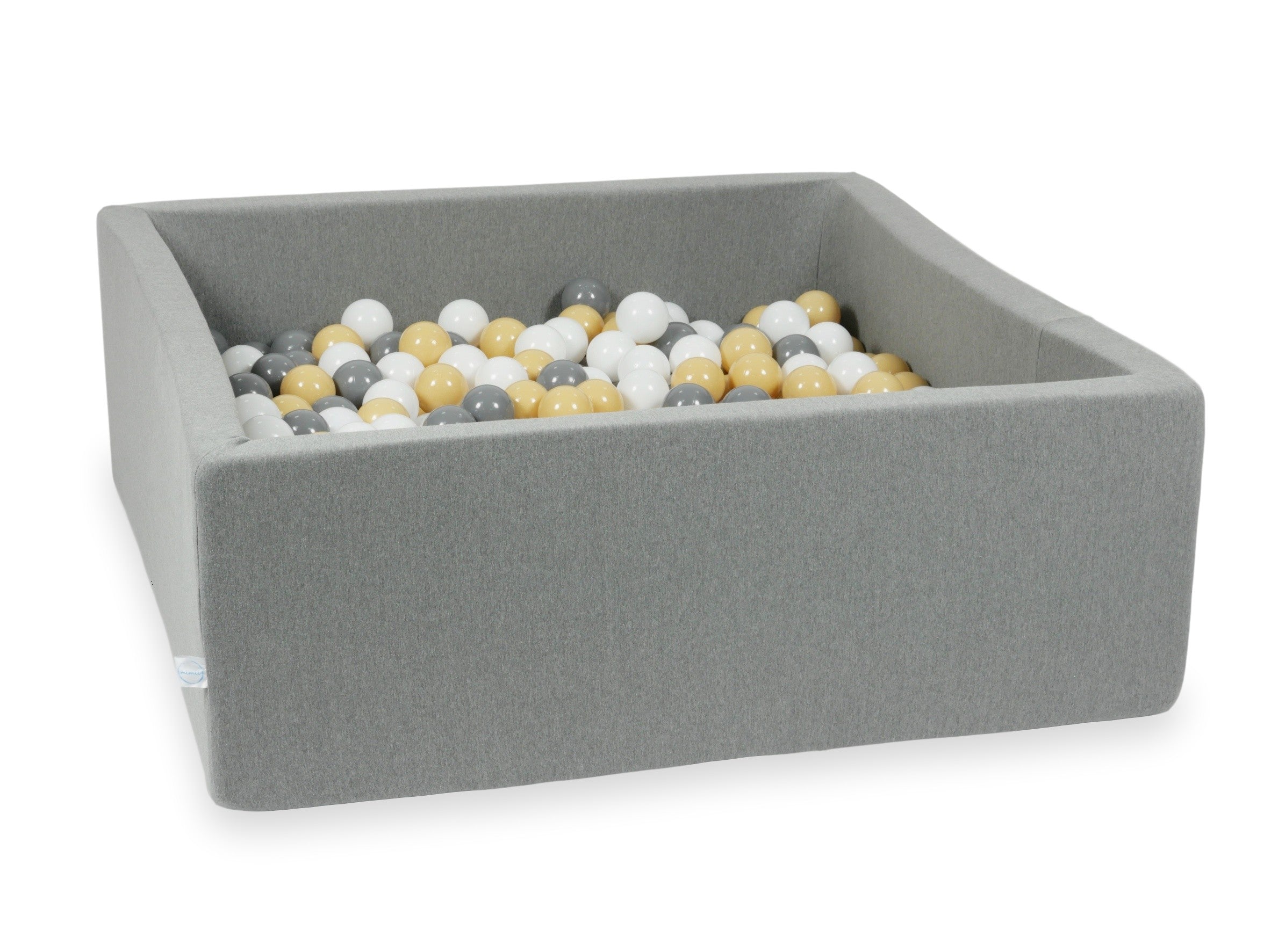 Piscine à balles carrée 110x110x40 cm en Gris, 600 balles