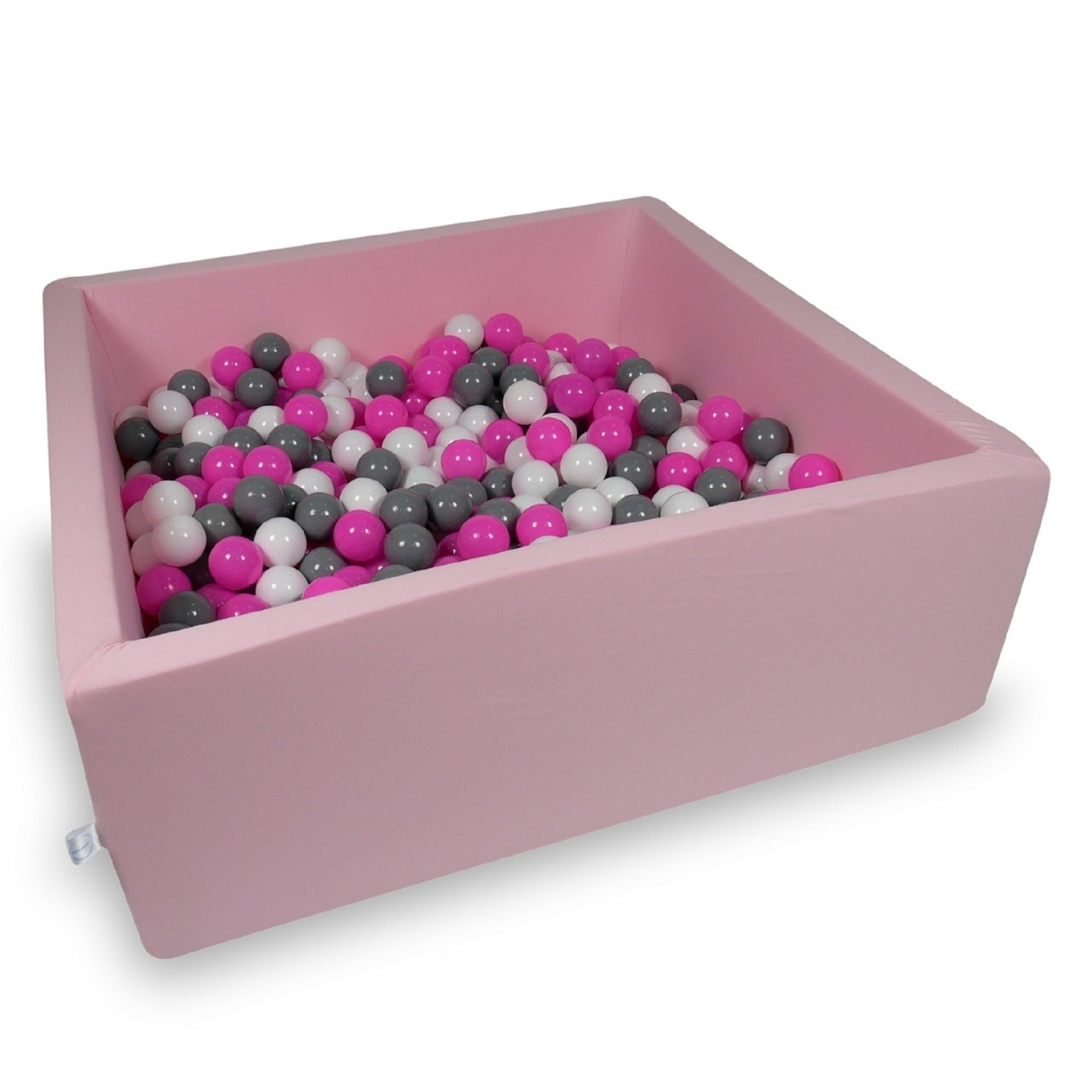Piscine à balles carrée 110x110x40 cm en Rose poudré, 600 balles