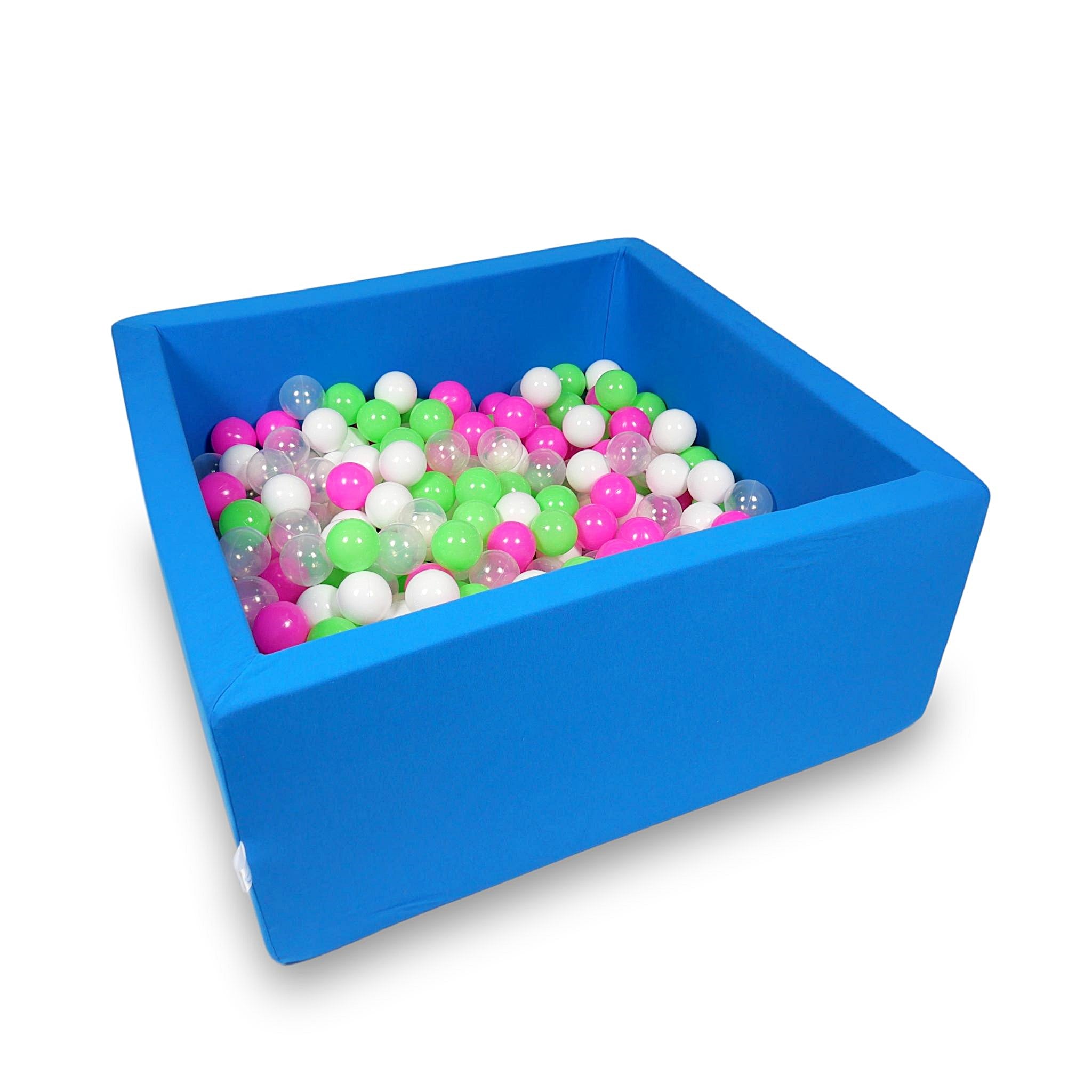 Piscine à balles carrée 90x90x40 cm en Bleu, 400 balles