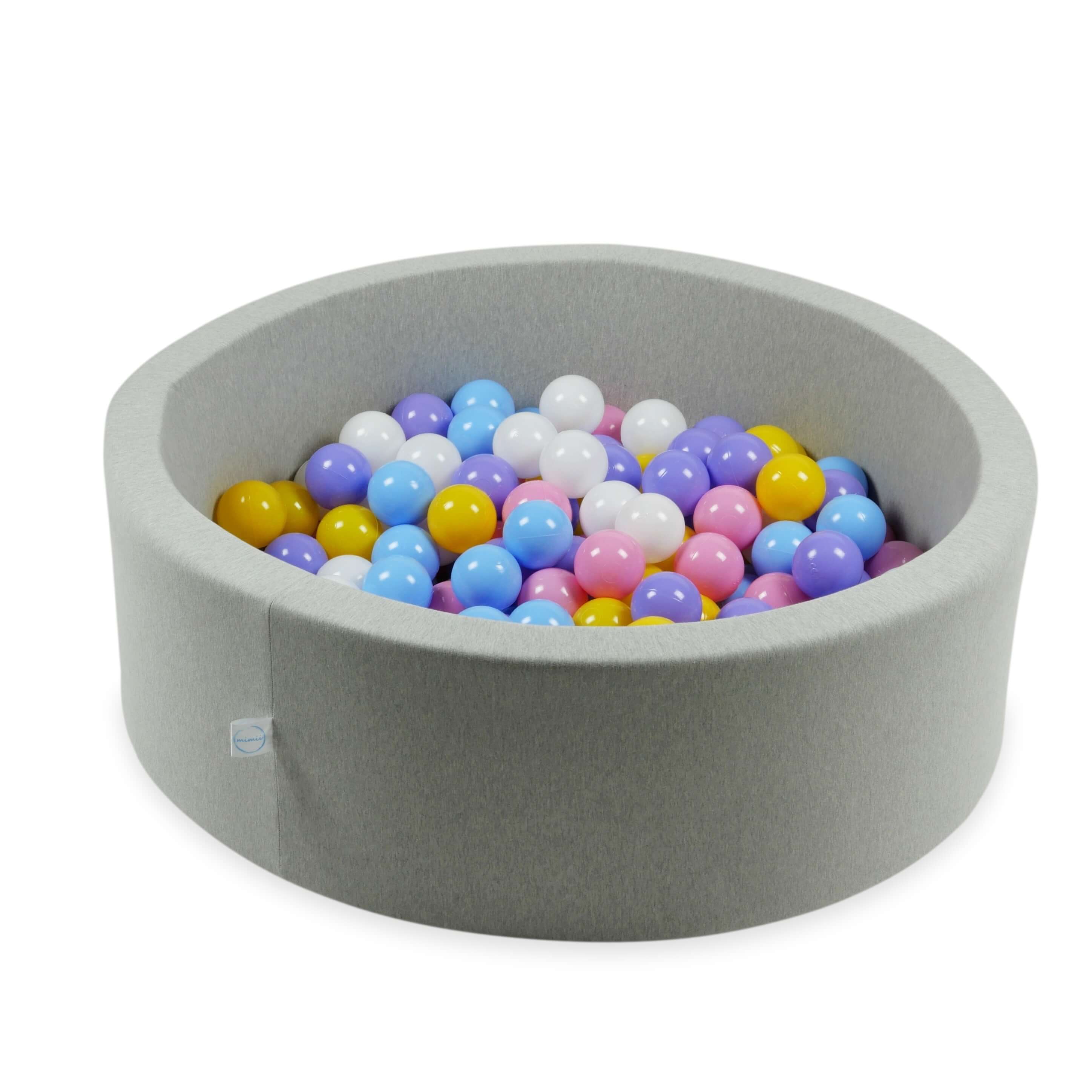 50 Spielbälle, 7 cm Durchmesser, weiß, meliert, puderrosa, gelb, hellblau