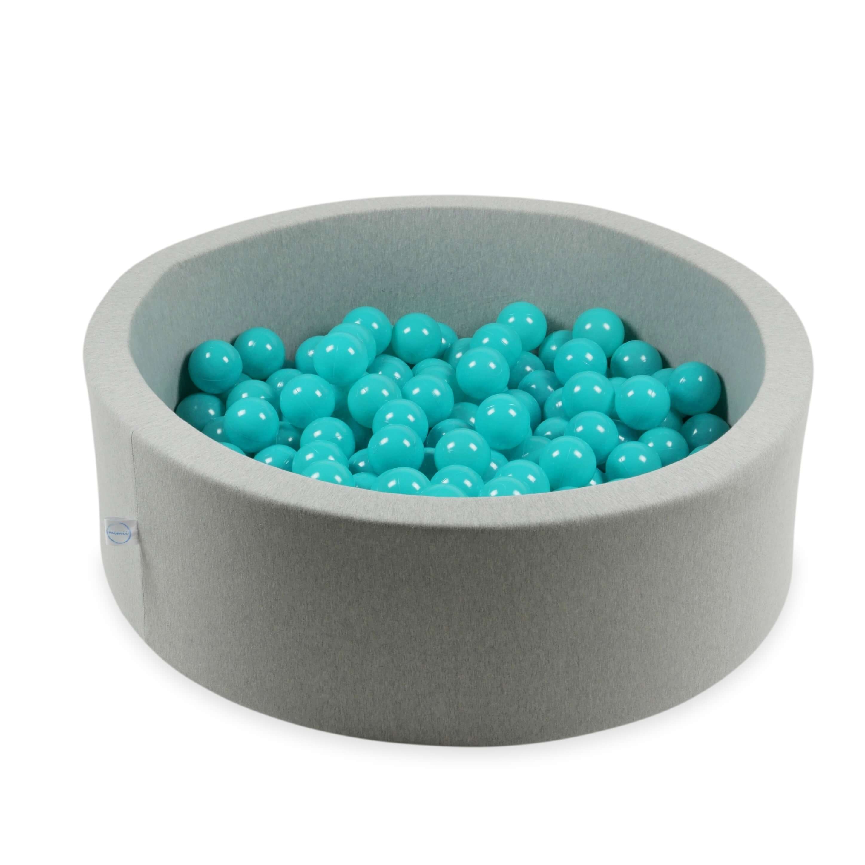 50 türkisfarbene Spielbälle, 7 cm Durchmesser