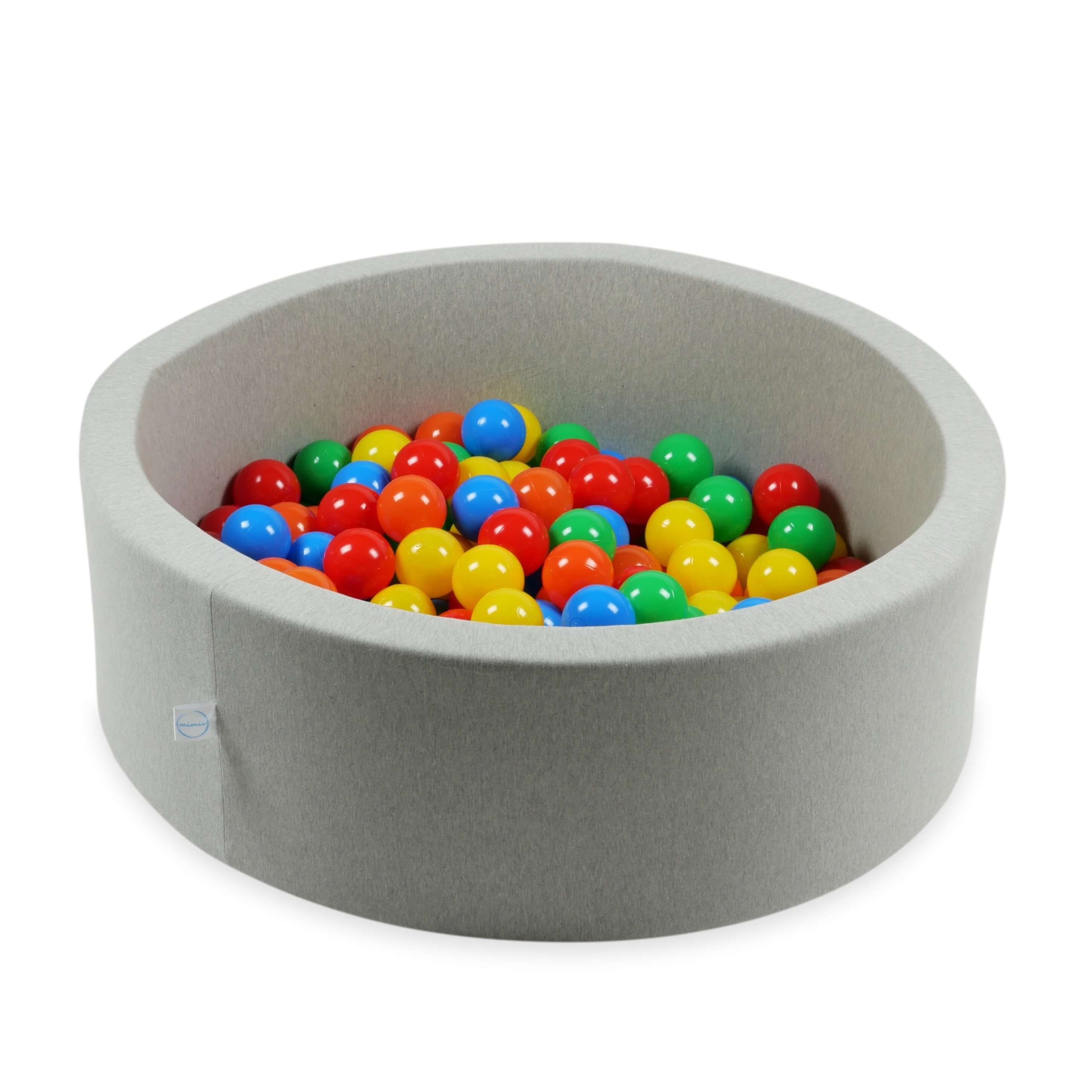 50 Spielbälle, 7 cm Durchmesser, grün, gelb, orange, rot, blau