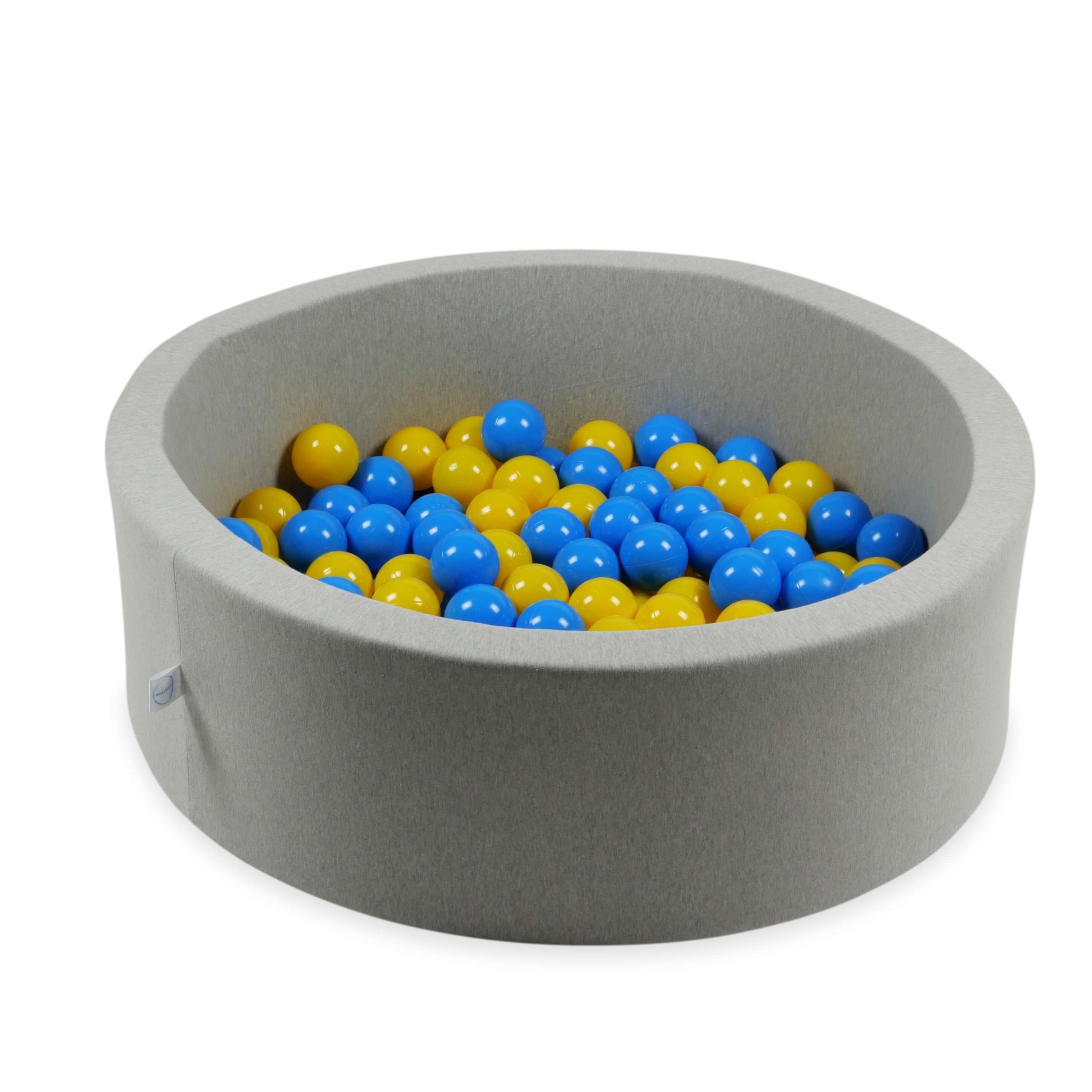 Spielbälle mit 7 cm Durchmesser, 150 Stück, weiß, gelb, blau