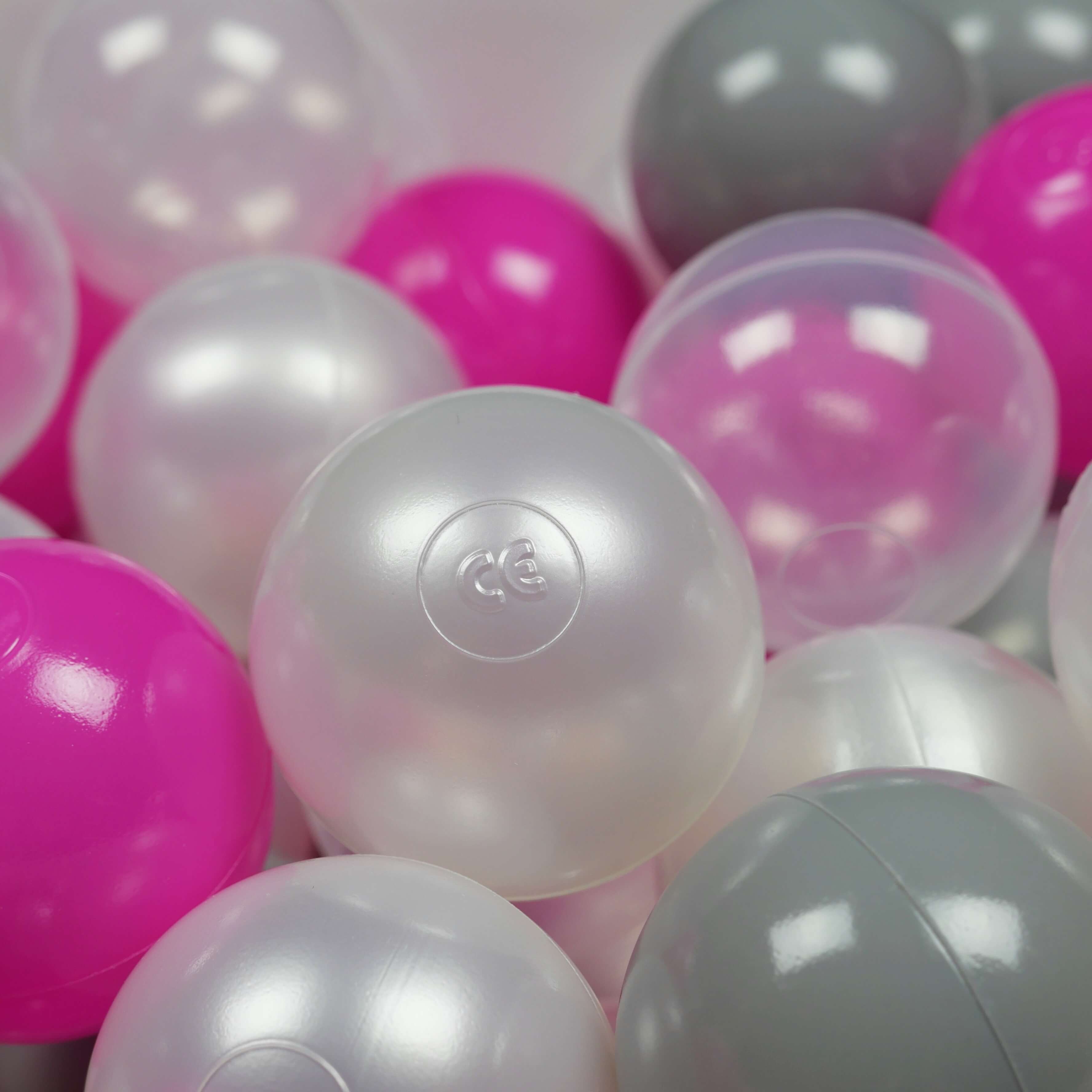 Spielbälle ø7cm 200 Stück Perlmutt, transparent, grau, rosa