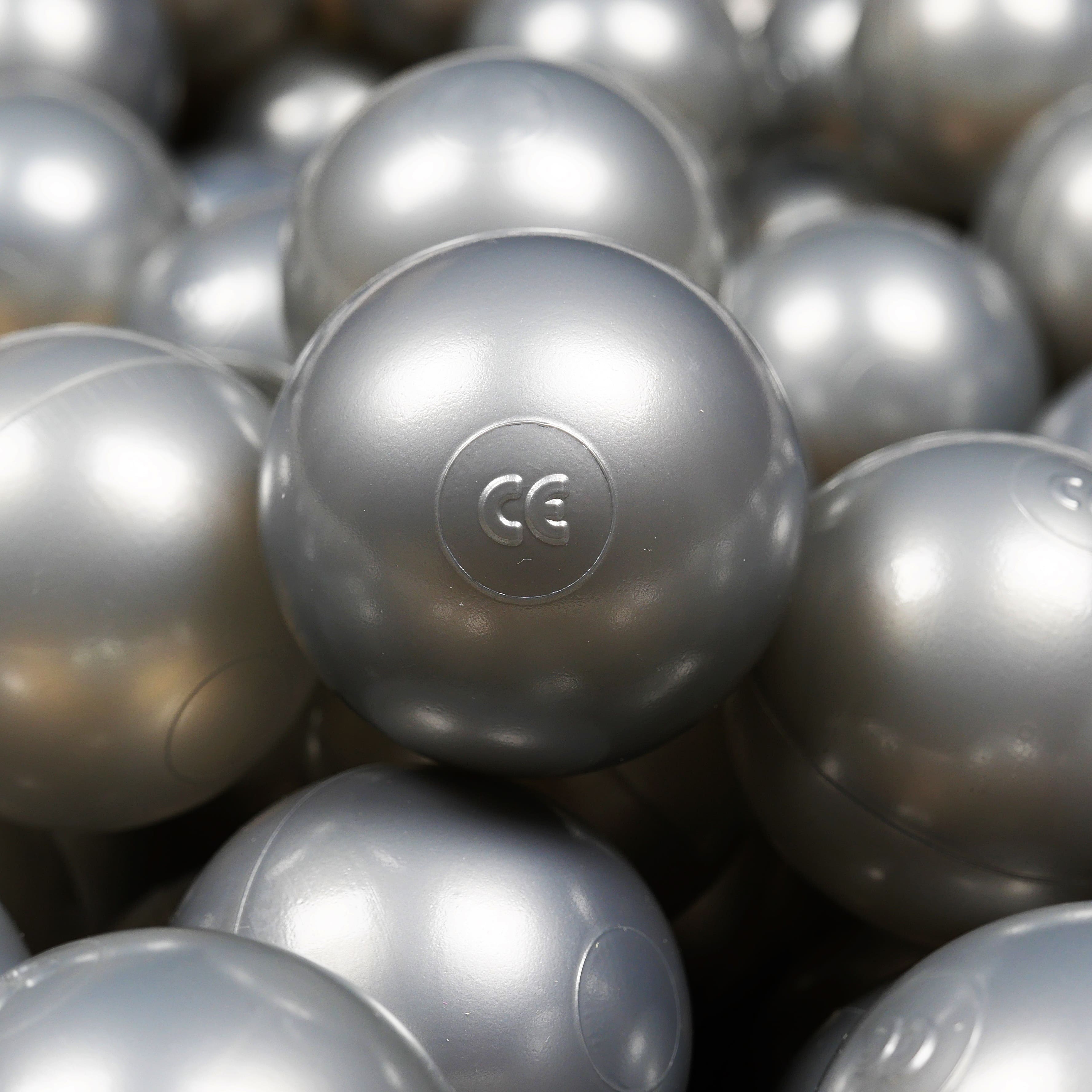 200 silberne Spielbälle, 7 cm Durchmesser