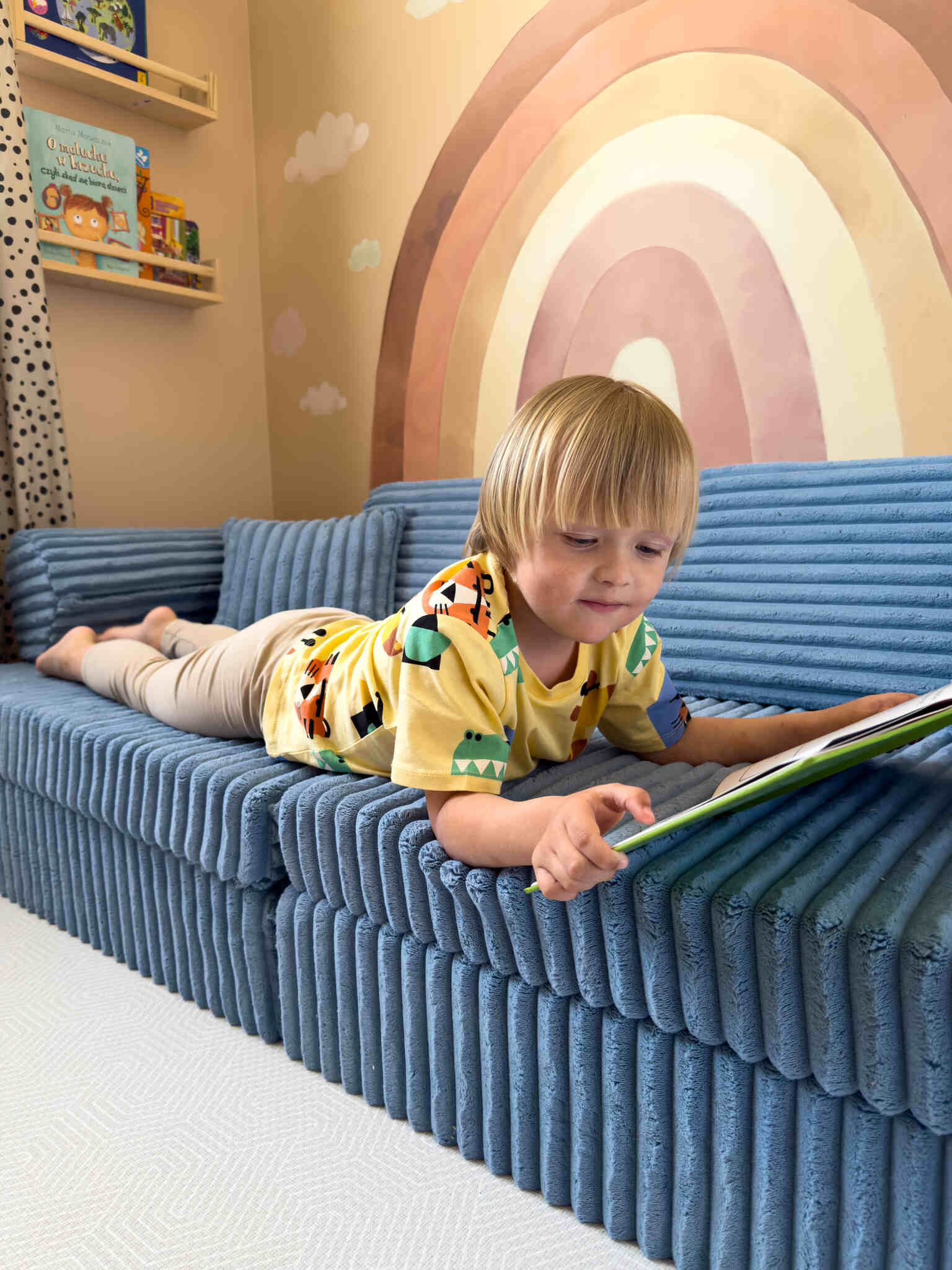 Montessori Comfort Play Sofa aus Waffelstoff