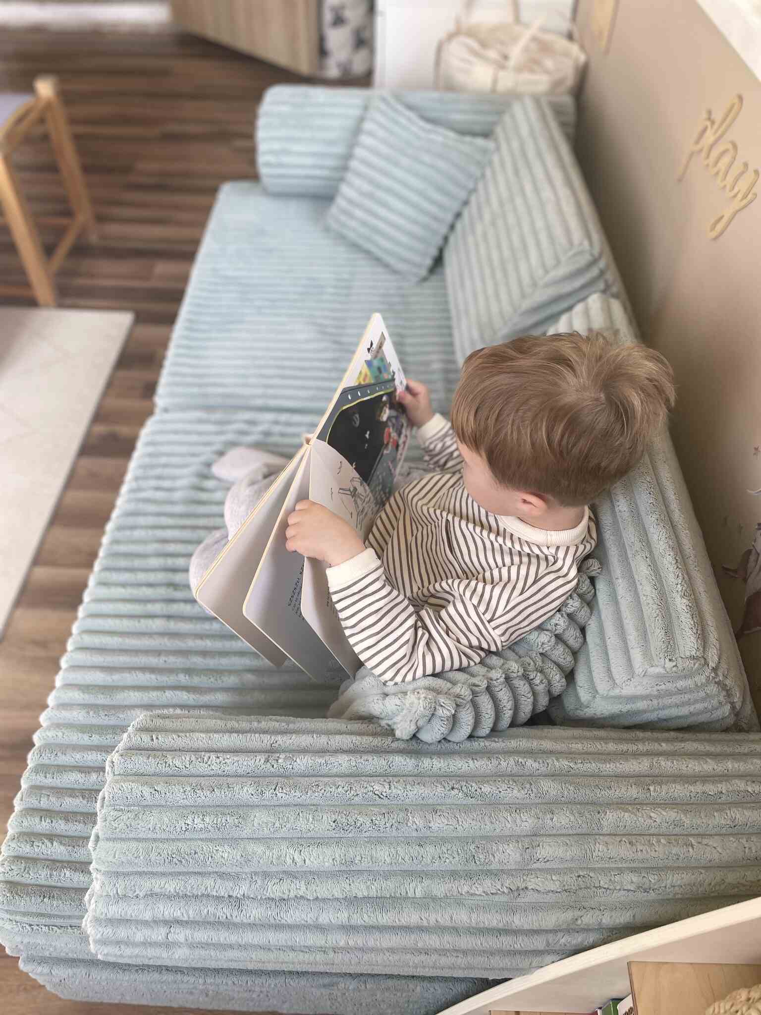 Montessori Comfort Play Sofa aus Waffelstoff