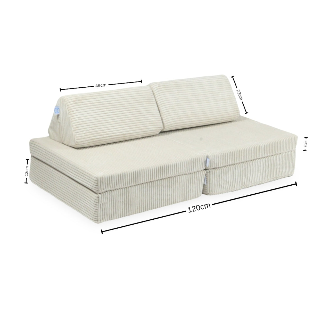 Montessori Mini Standard Spielsofa in weißem Bouclé