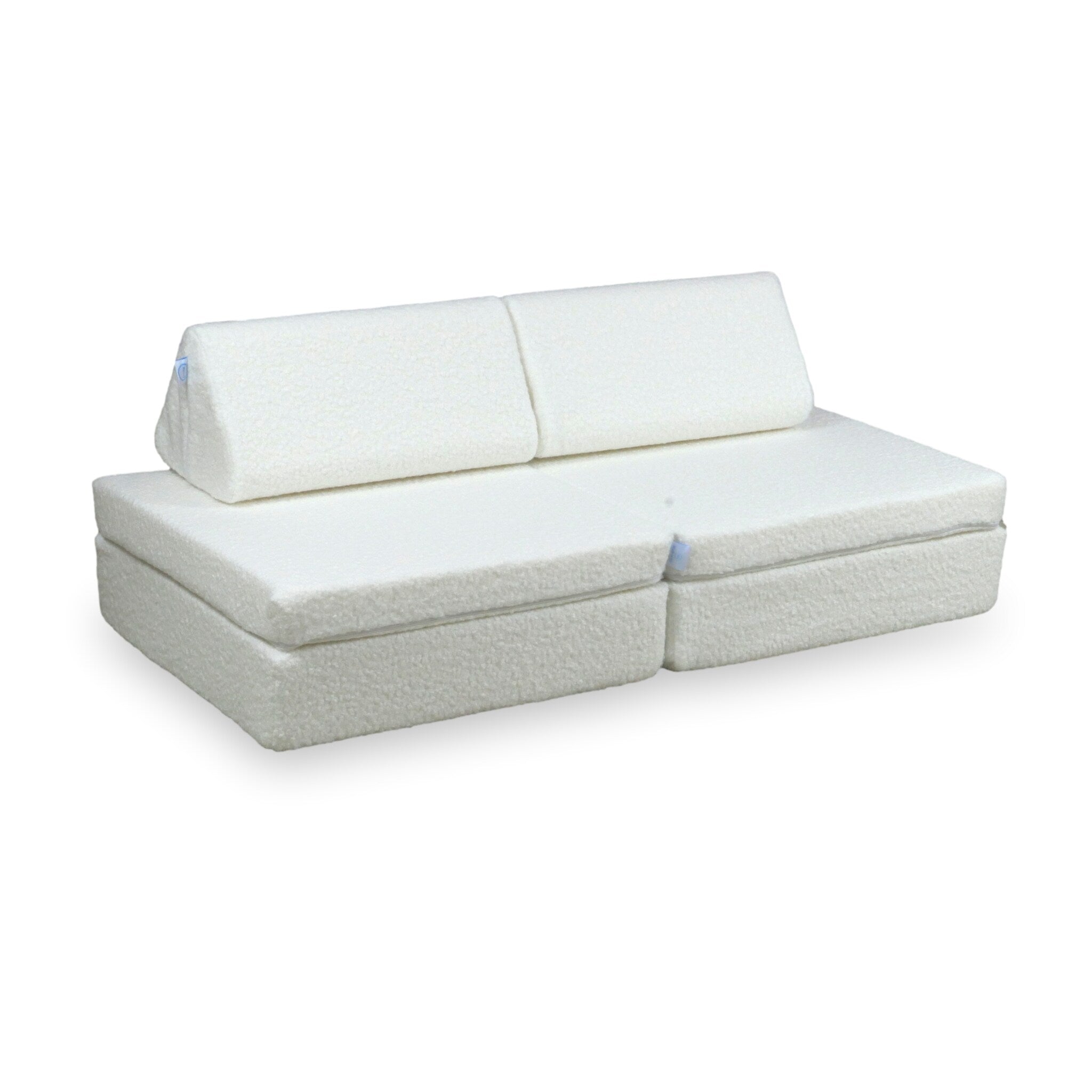 Montessori Mini Comfort Spielsofa in Weiß Bouclé