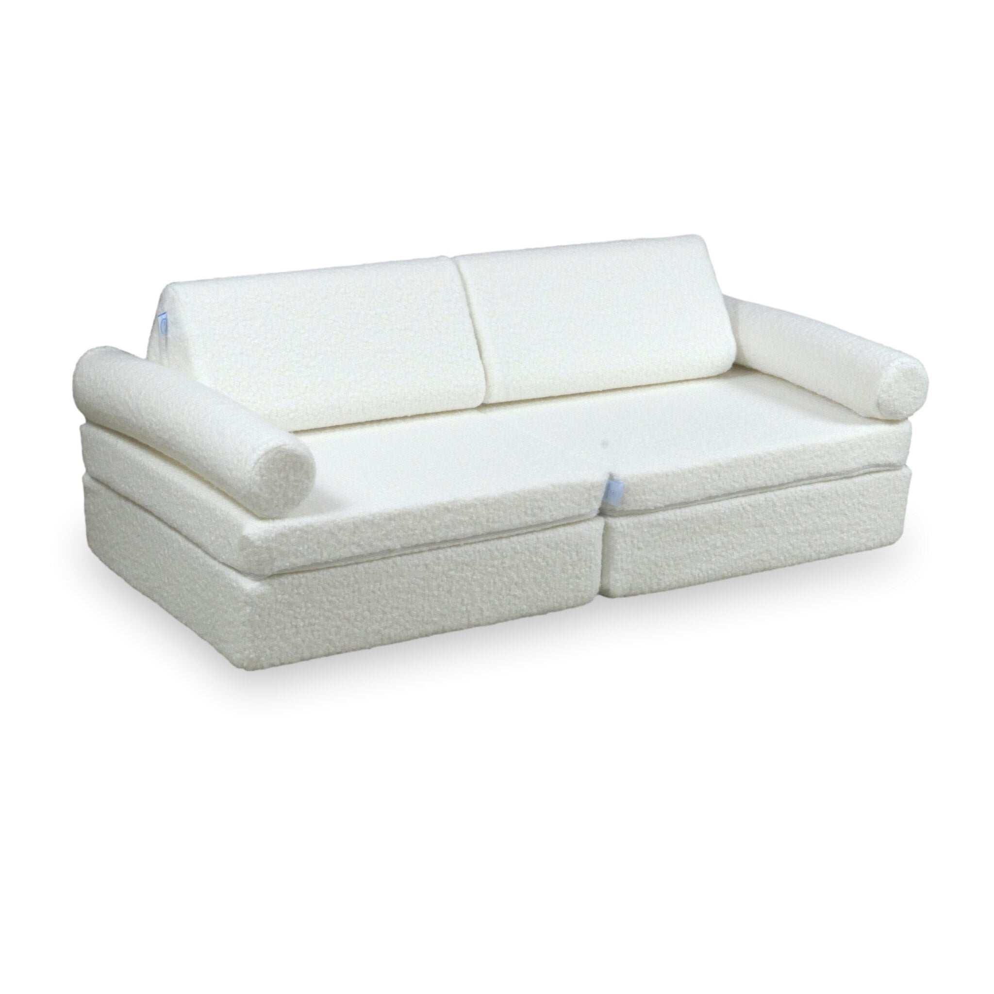 Montessori Mini Comfort Spielsofa in Weiß Bouclé