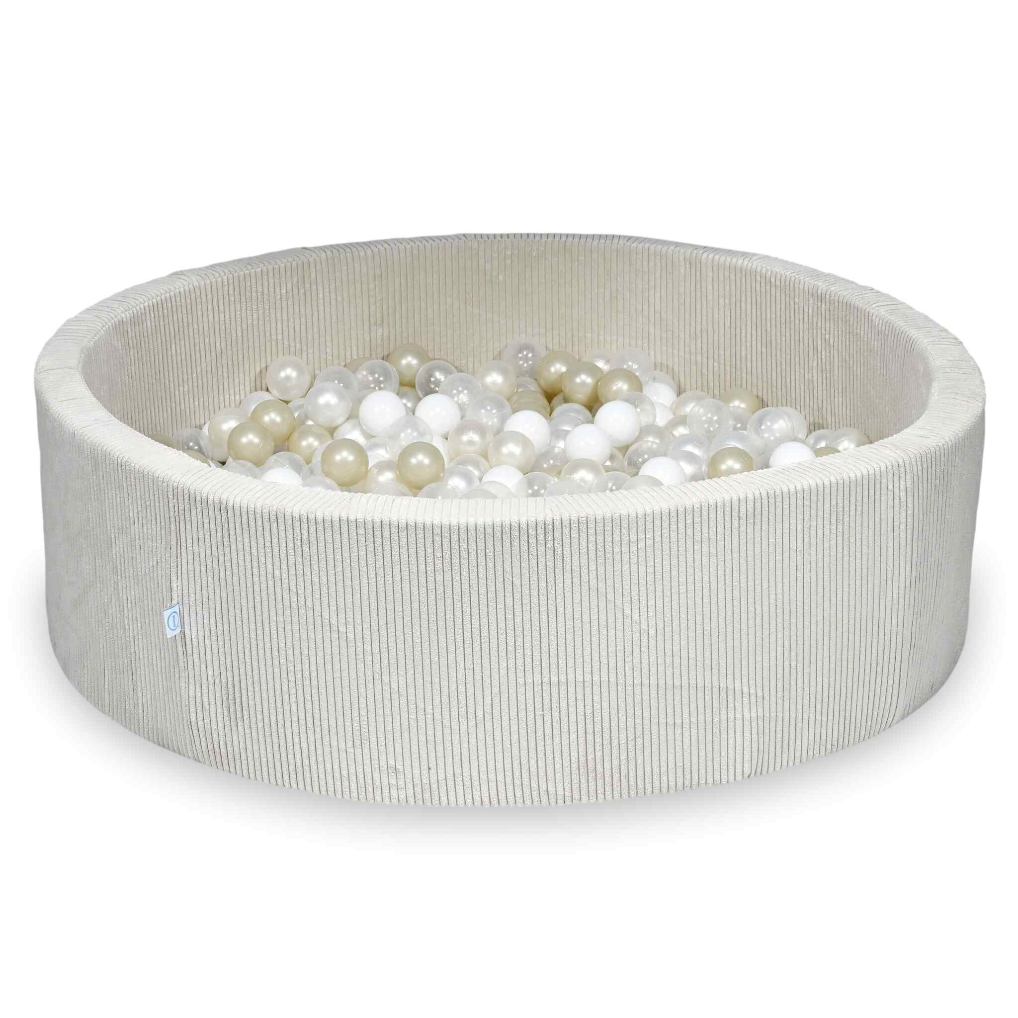 Piscine à balles en velours côtelé beige 130x40 cm avec 700 balles