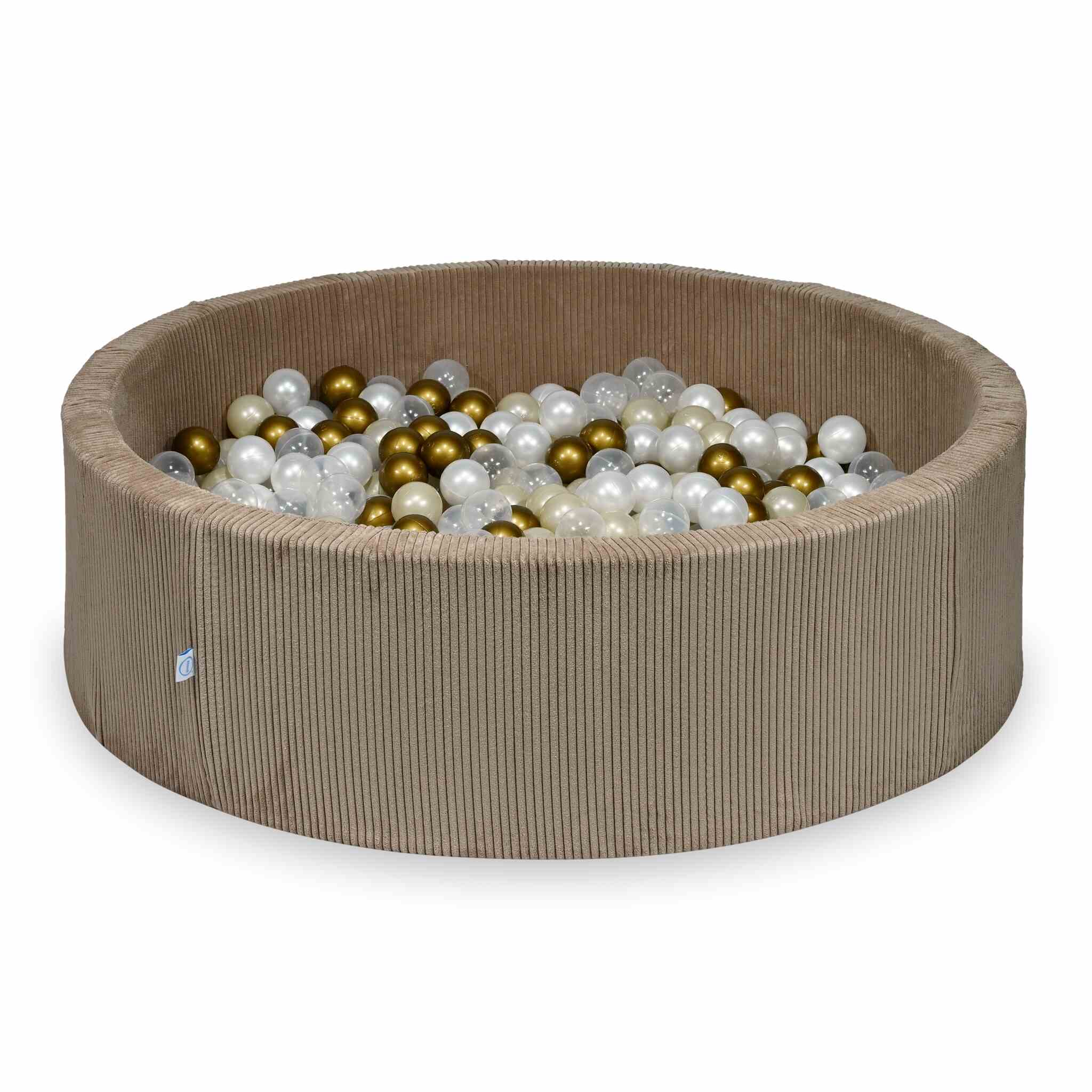 Piscine à balles en velours côtelé Toffee 130x40 cm avec 700 balles
