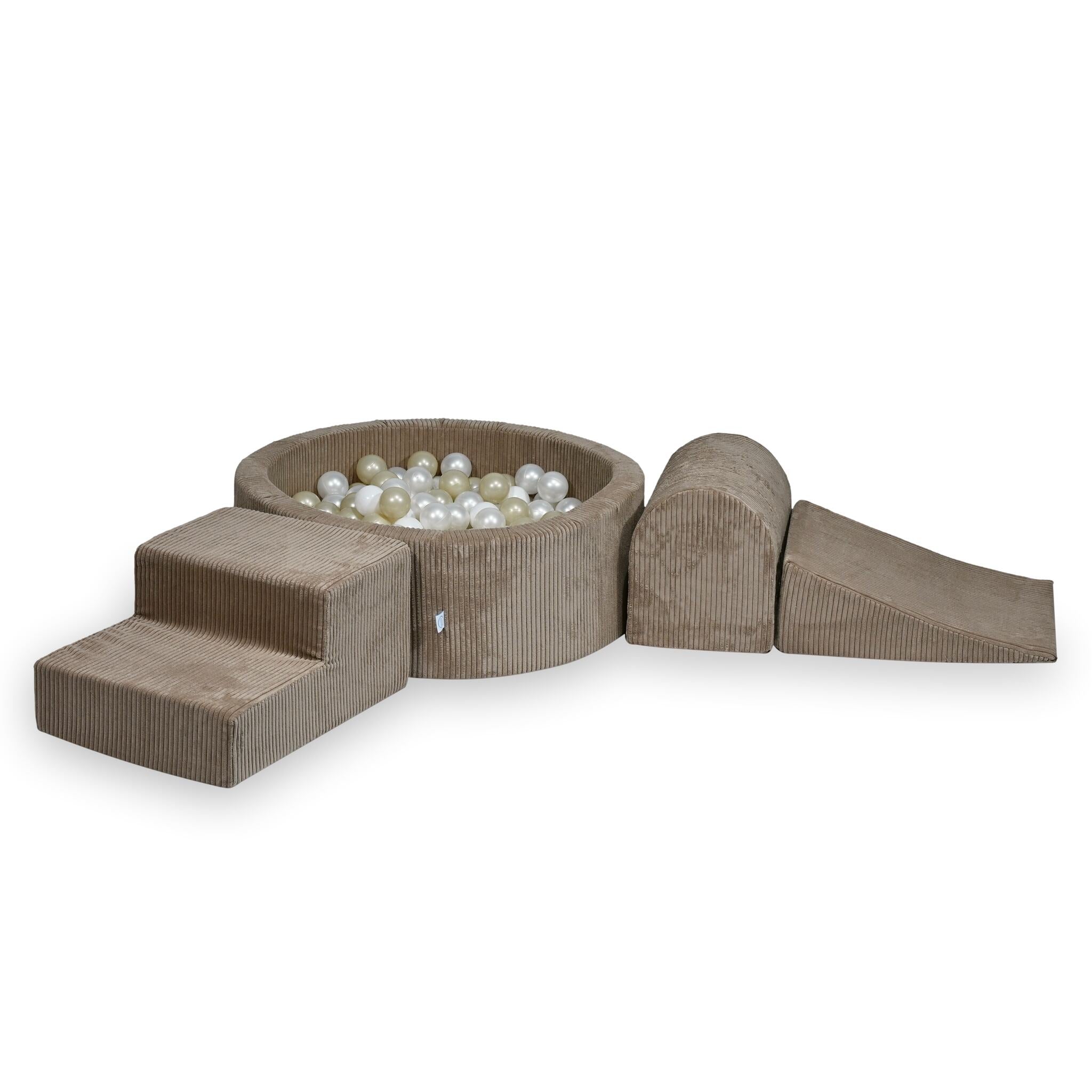Schaumstoffspielbereich mit rundem, geripptem 90x30-Toffee-Poolbecken + 200 Bällen