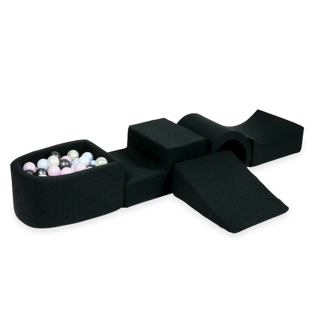 Aire de jeux en mousse avec pont et piscine micro graphite