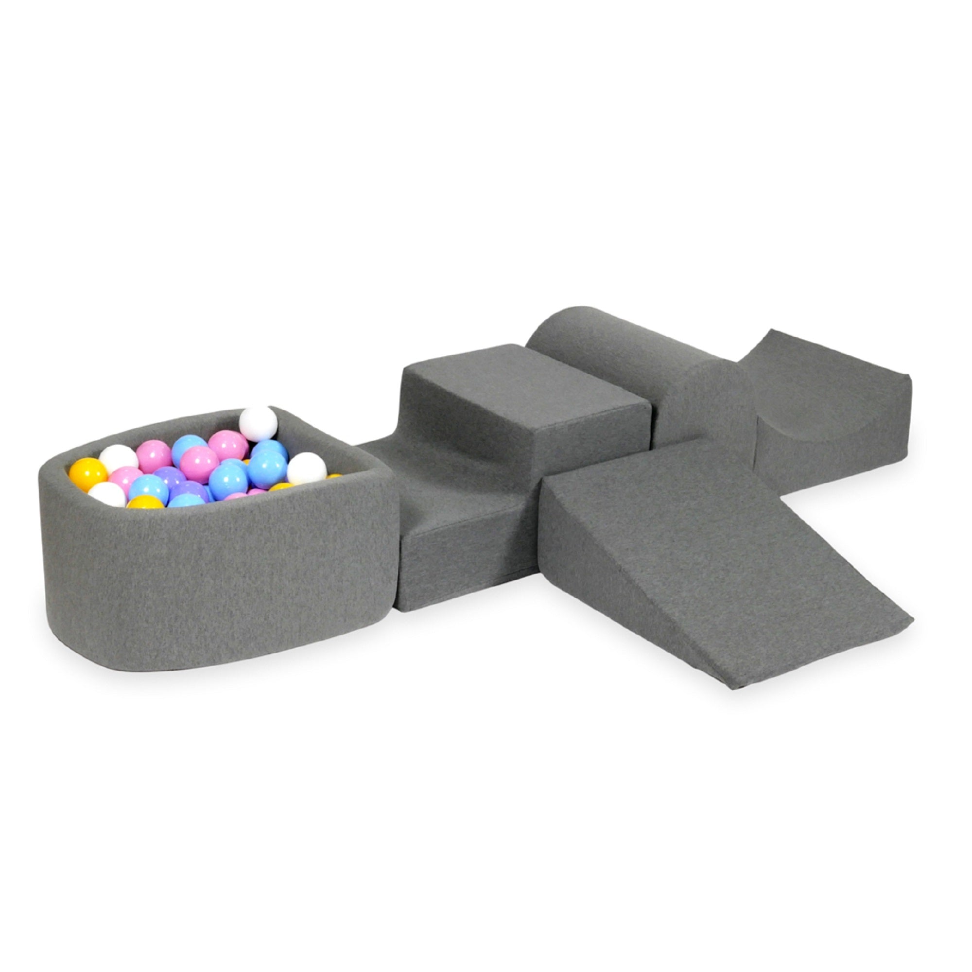Schaumstoffspielbereich mit Hügel und Mikro-Graubecken + 100 Bälle