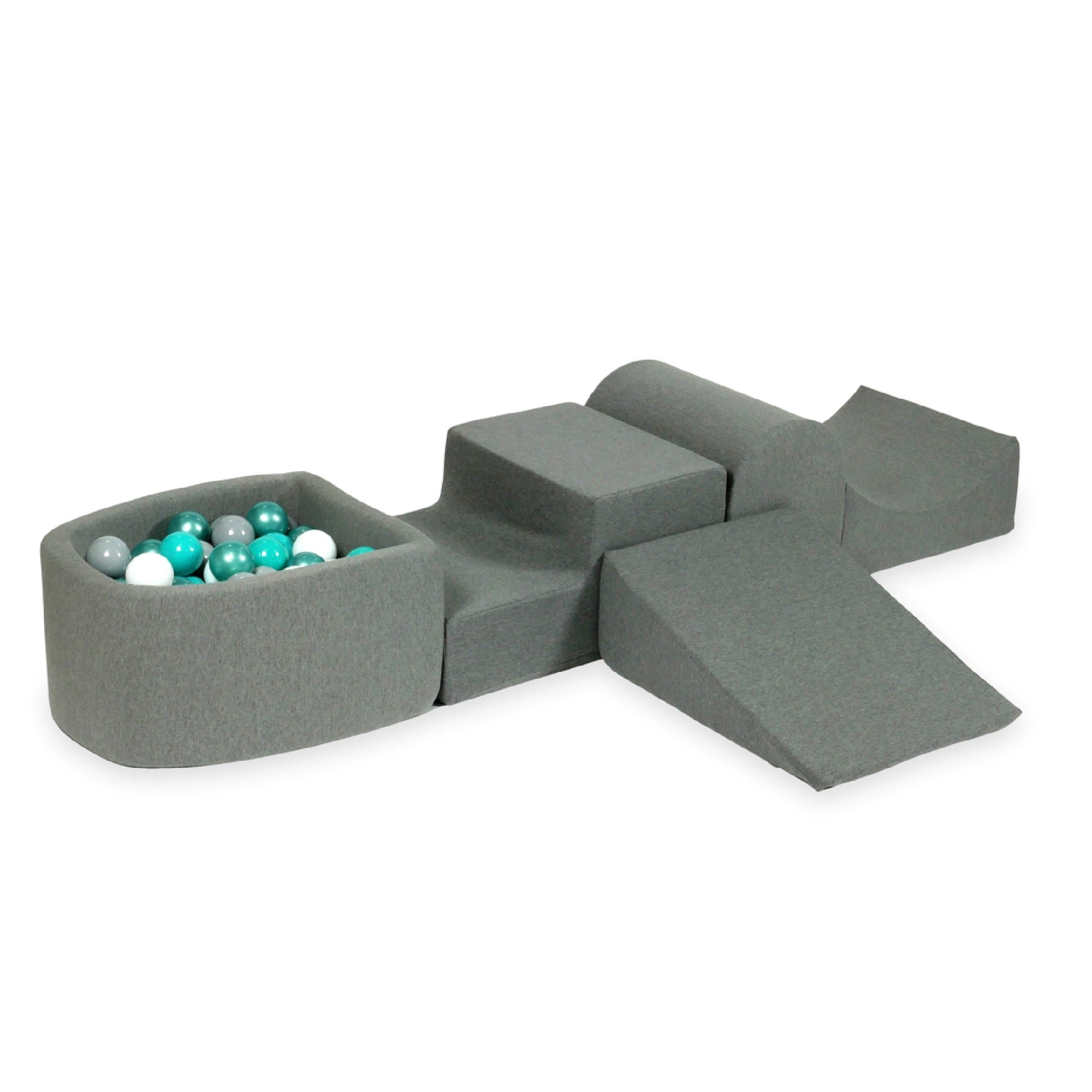 Schaumstoffspielbereich mit Hügel und Mikro-Graubecken + 100 Bälle