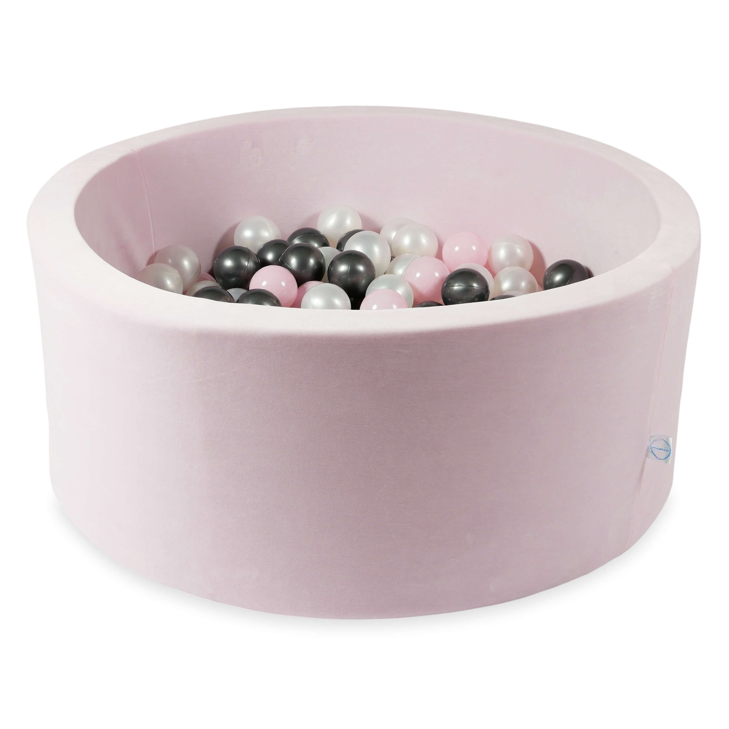Piscine à balles en velvet soft light pink 90x40 cm avec 300 balles