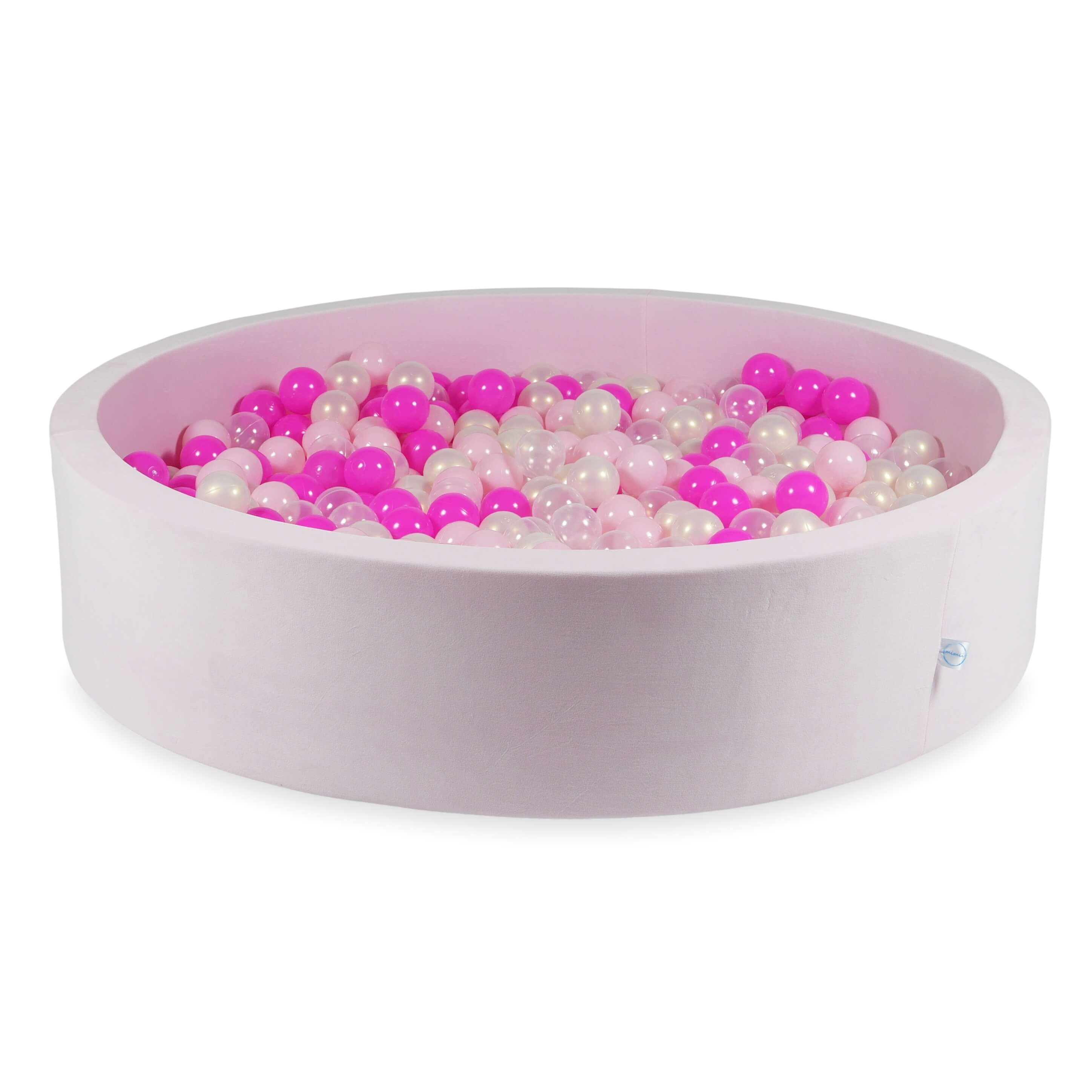 Piscine à balles en velvet soft light pink 130x30 cm avec 600 balles