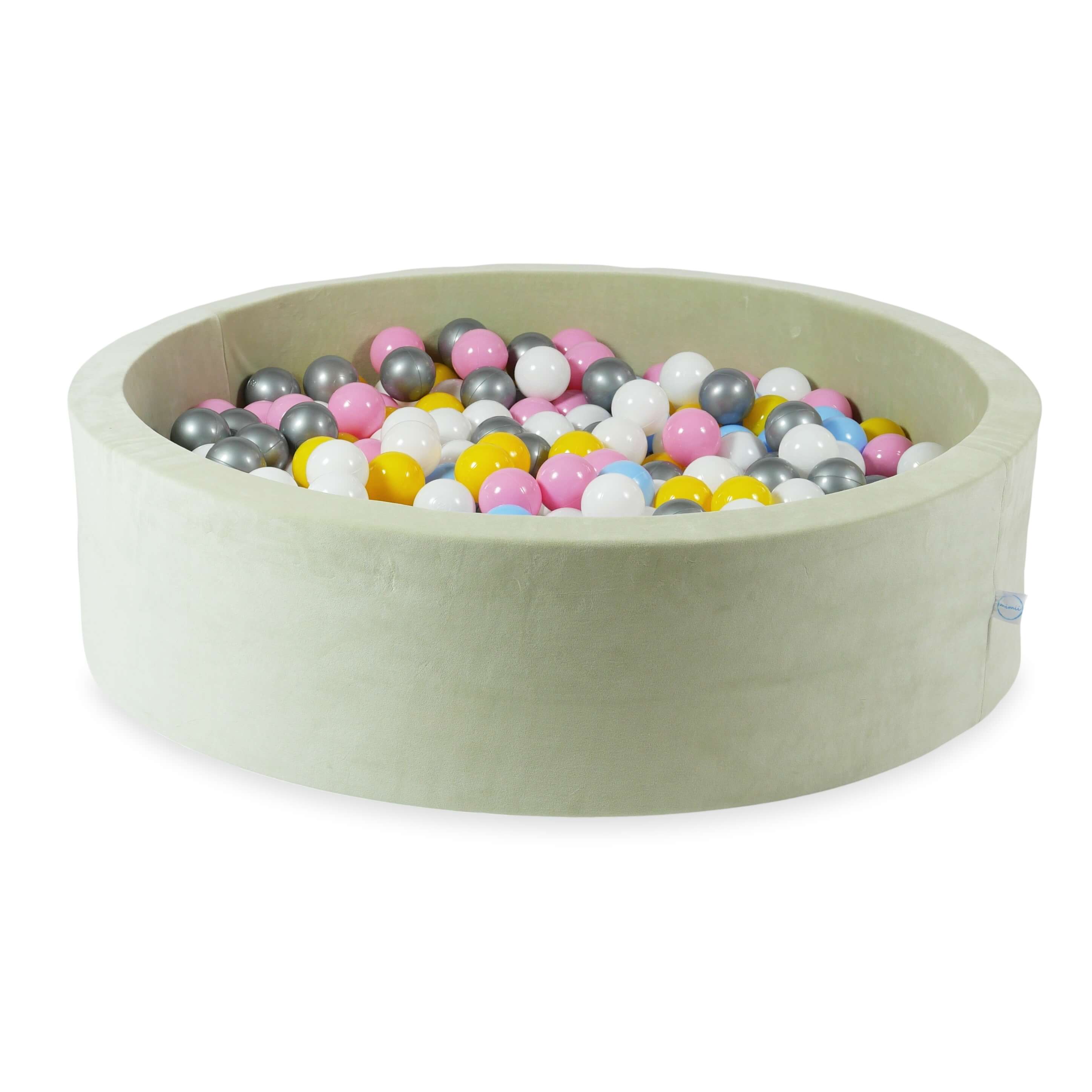 Piscine à balles en velvet soft pistachio 110x30 cm avec 400 balles