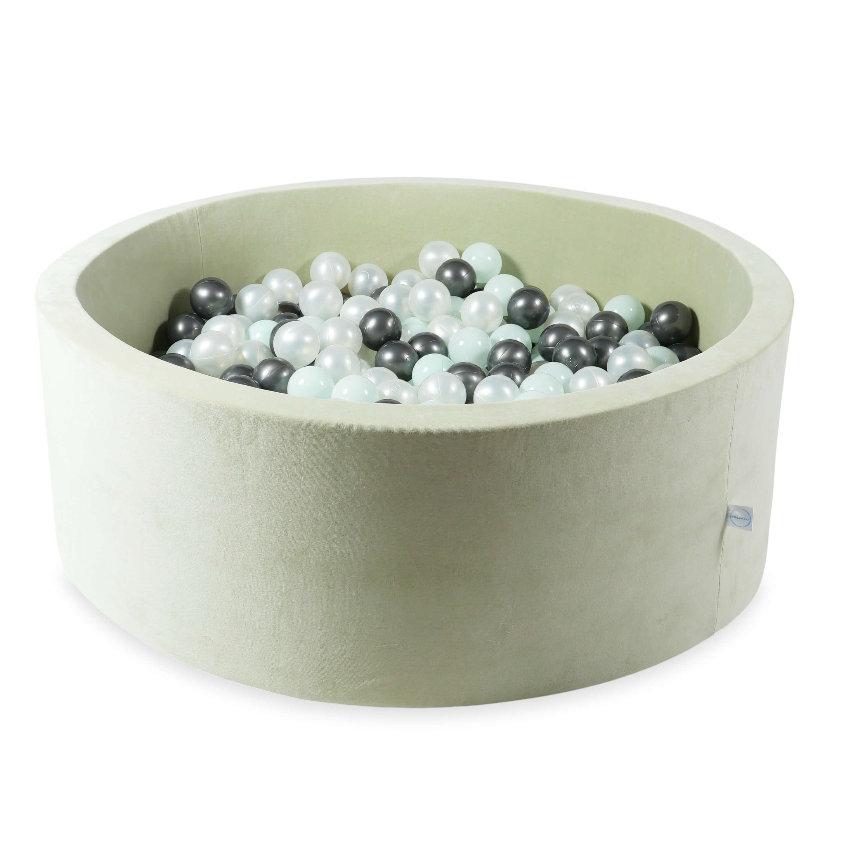 Piscine à balles en velvet soft pistachio 110x40 cm avec 500balles