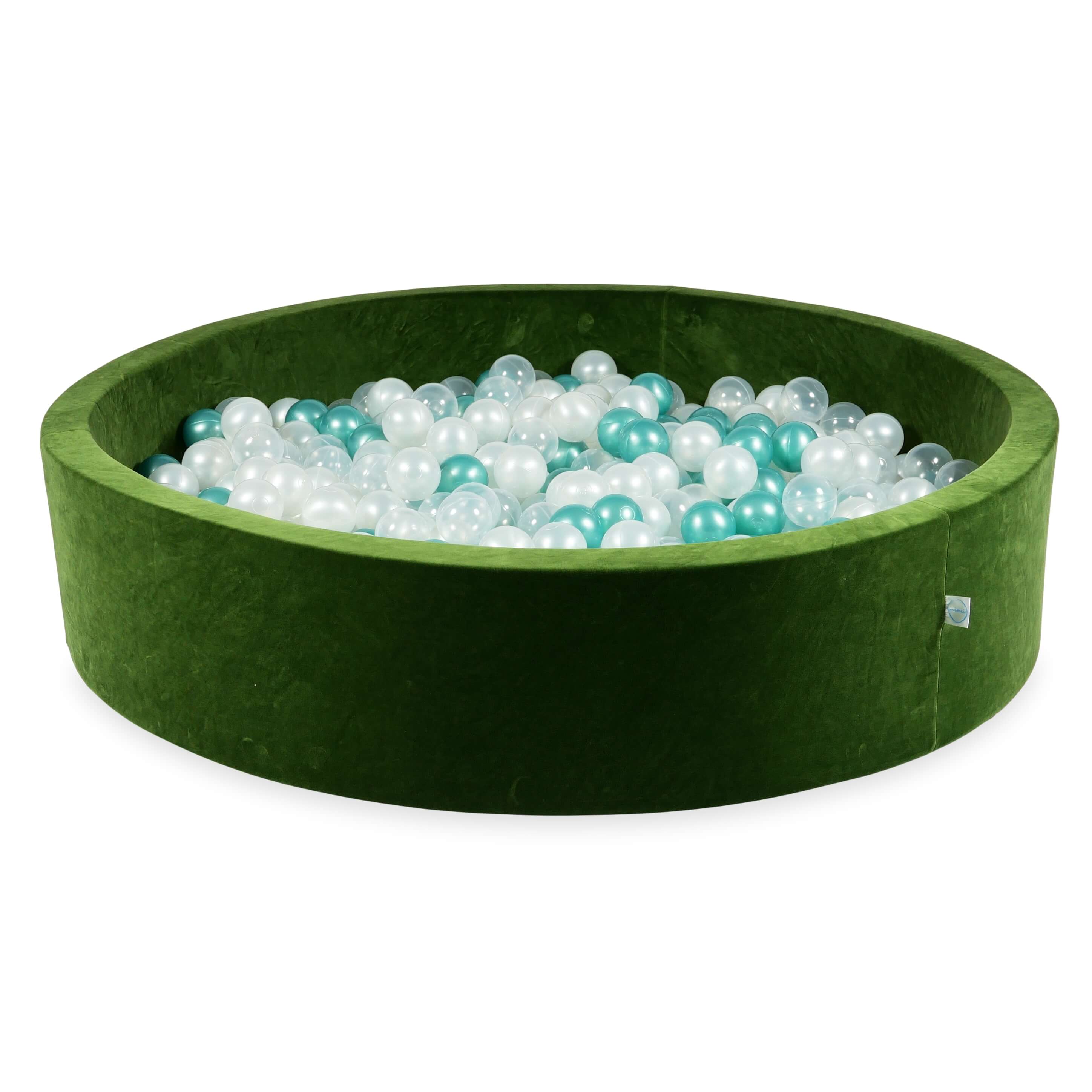 Piscine à balles en velvet soft olive 130x30 cm avec 600 balles