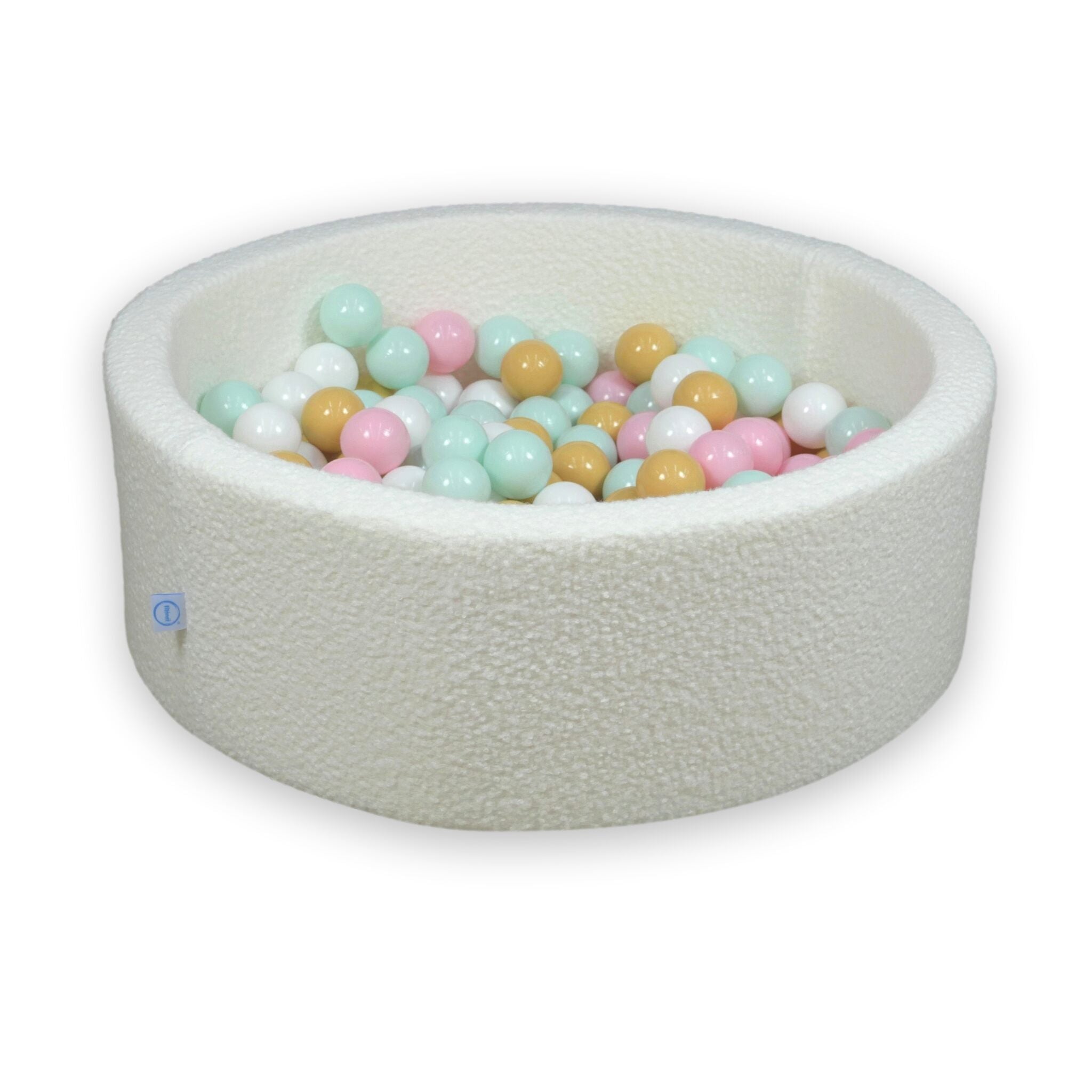 Bällebad 90x30 Schleife, 200 weiße Bälle (weiß, hellmint, hellrosa, beige)