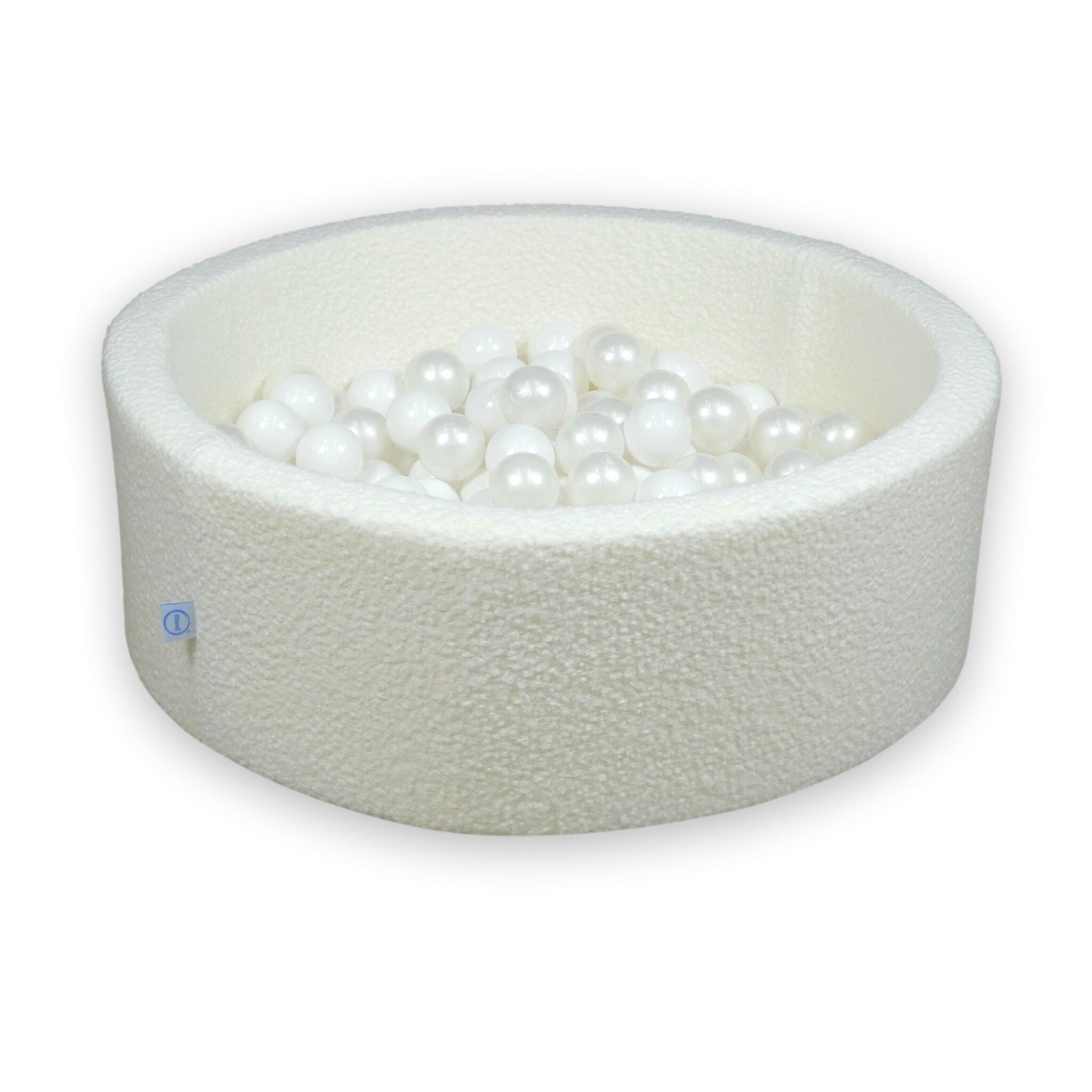 Bällebad 90x30 Schleife, 200 weiße Bälle (weiß, perlmuttfarben)