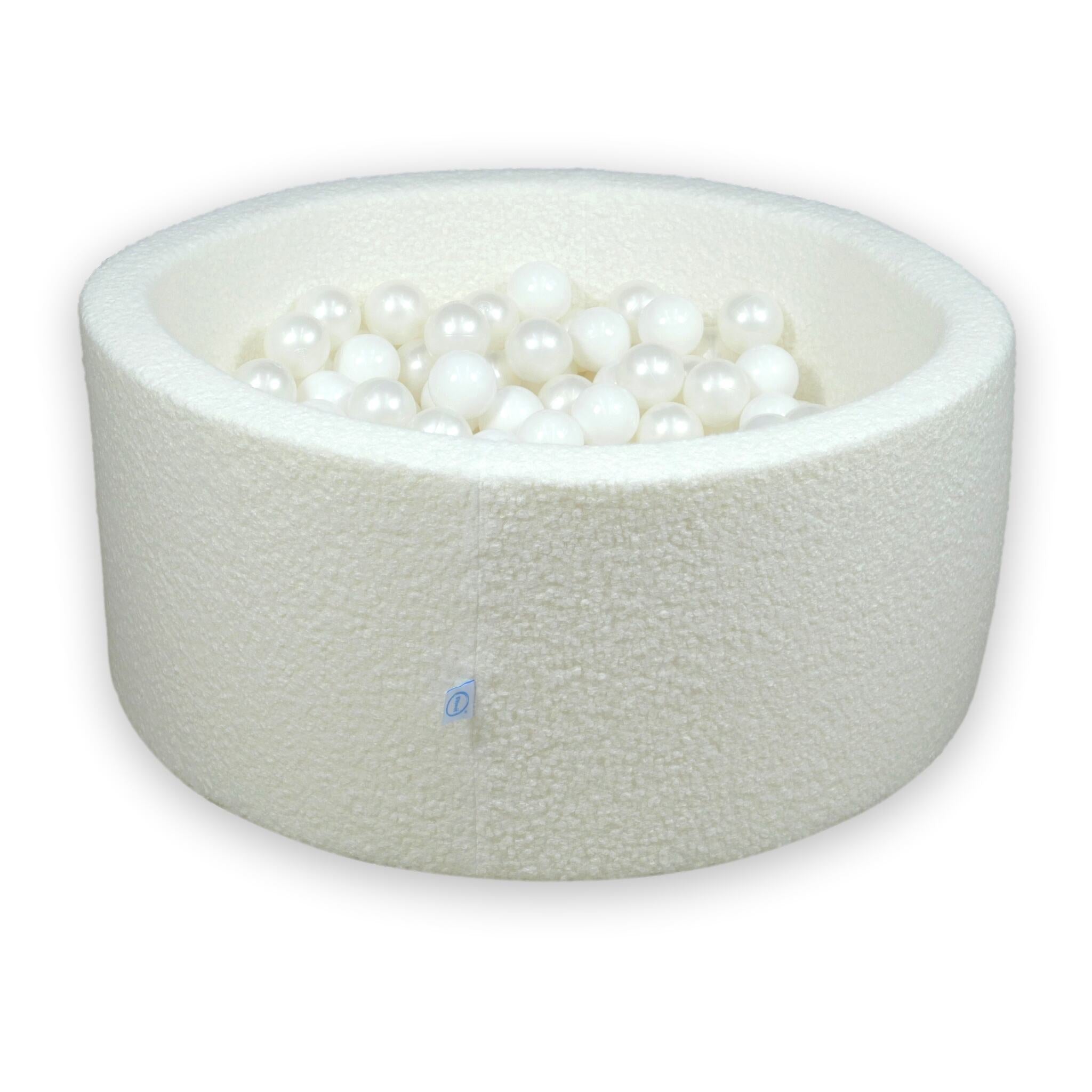 Bällebad 90x40 Schleife, 300 weiße Bälle (weiß, perlmuttfarben)