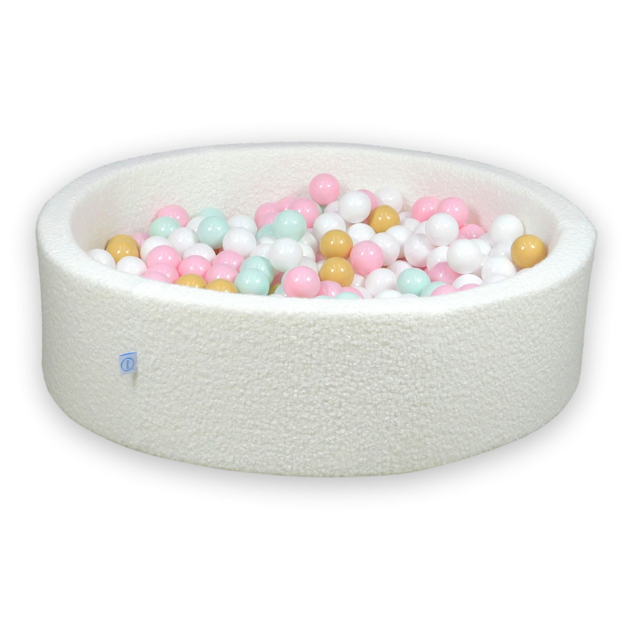 Piscine à balles en velours Boucle Blanc 110x30 cm avec 400 balles