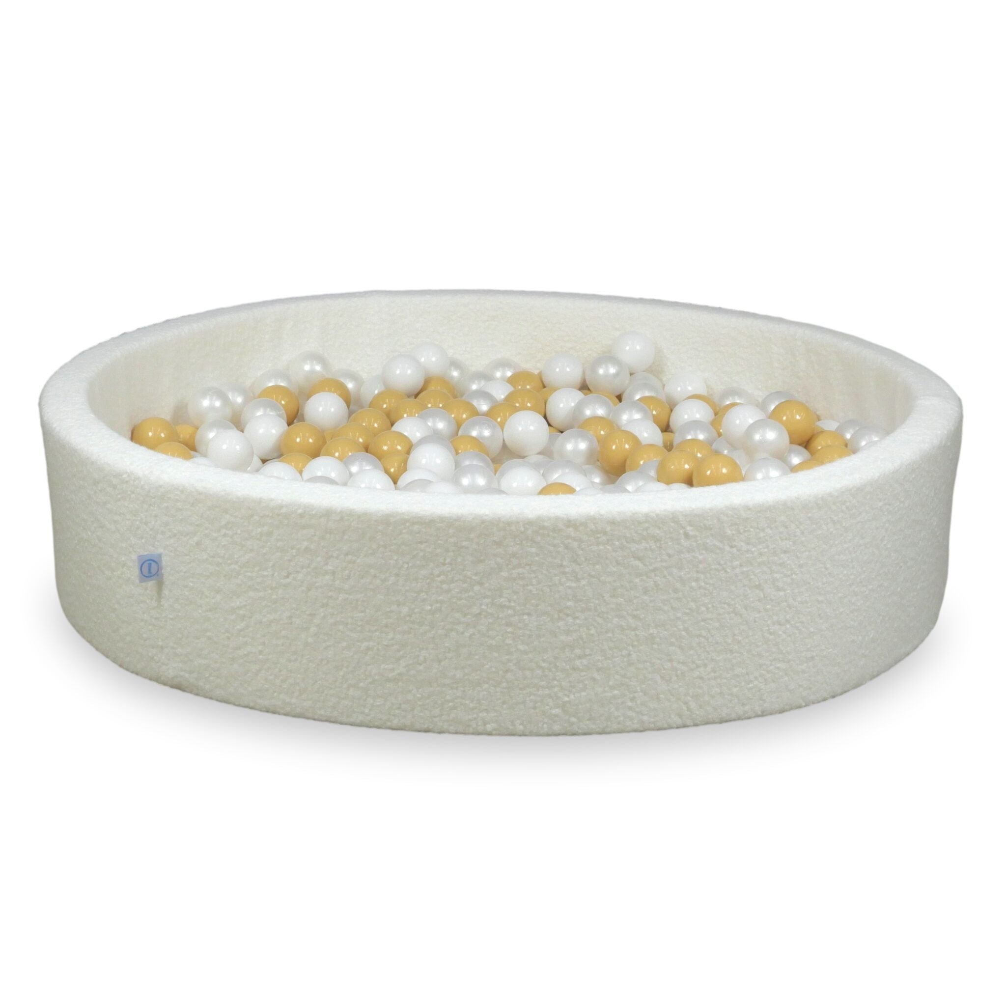 Bällebad 130x30 Schleife, 600 weiße Bälle (weiß, perlmuttfarben, beige)