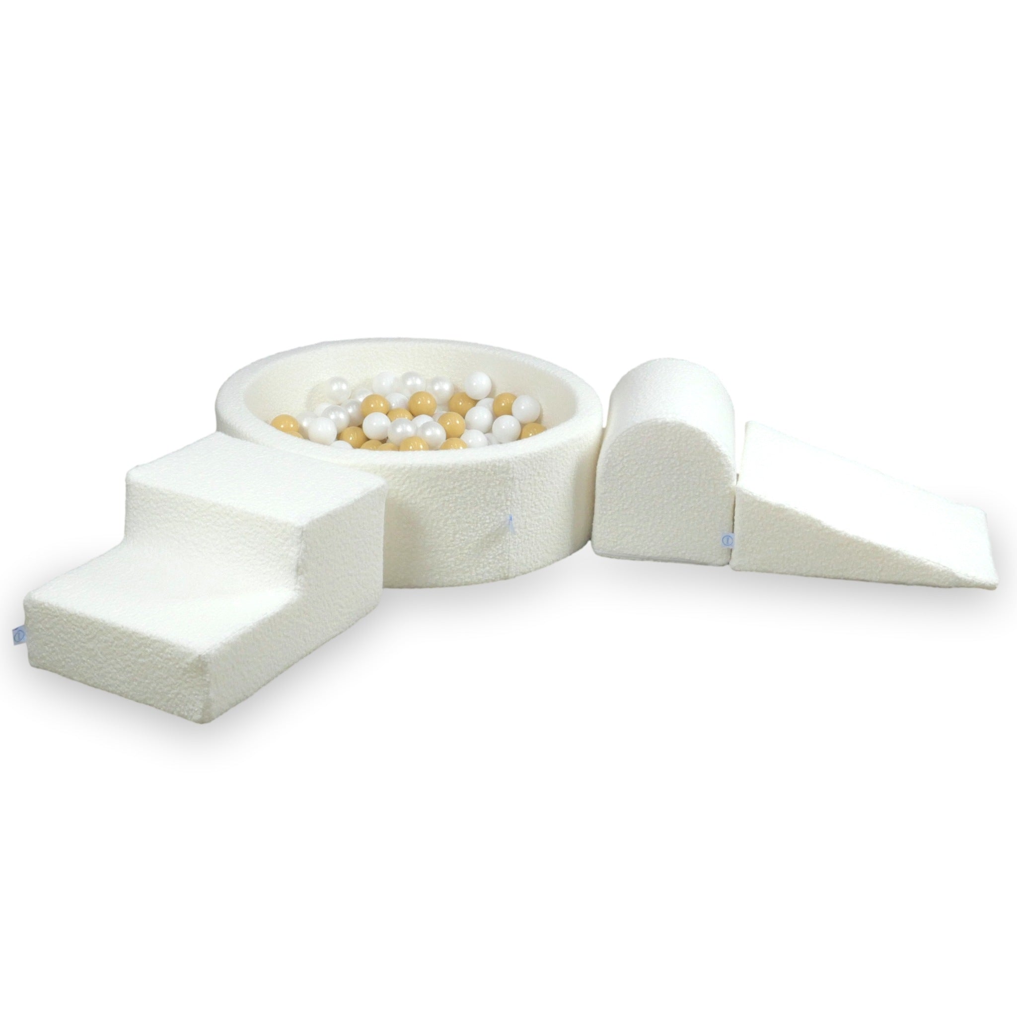 Schaumstoffspielbereich mit Hügel und Mini-Pool Loop White + 100 Bälle
