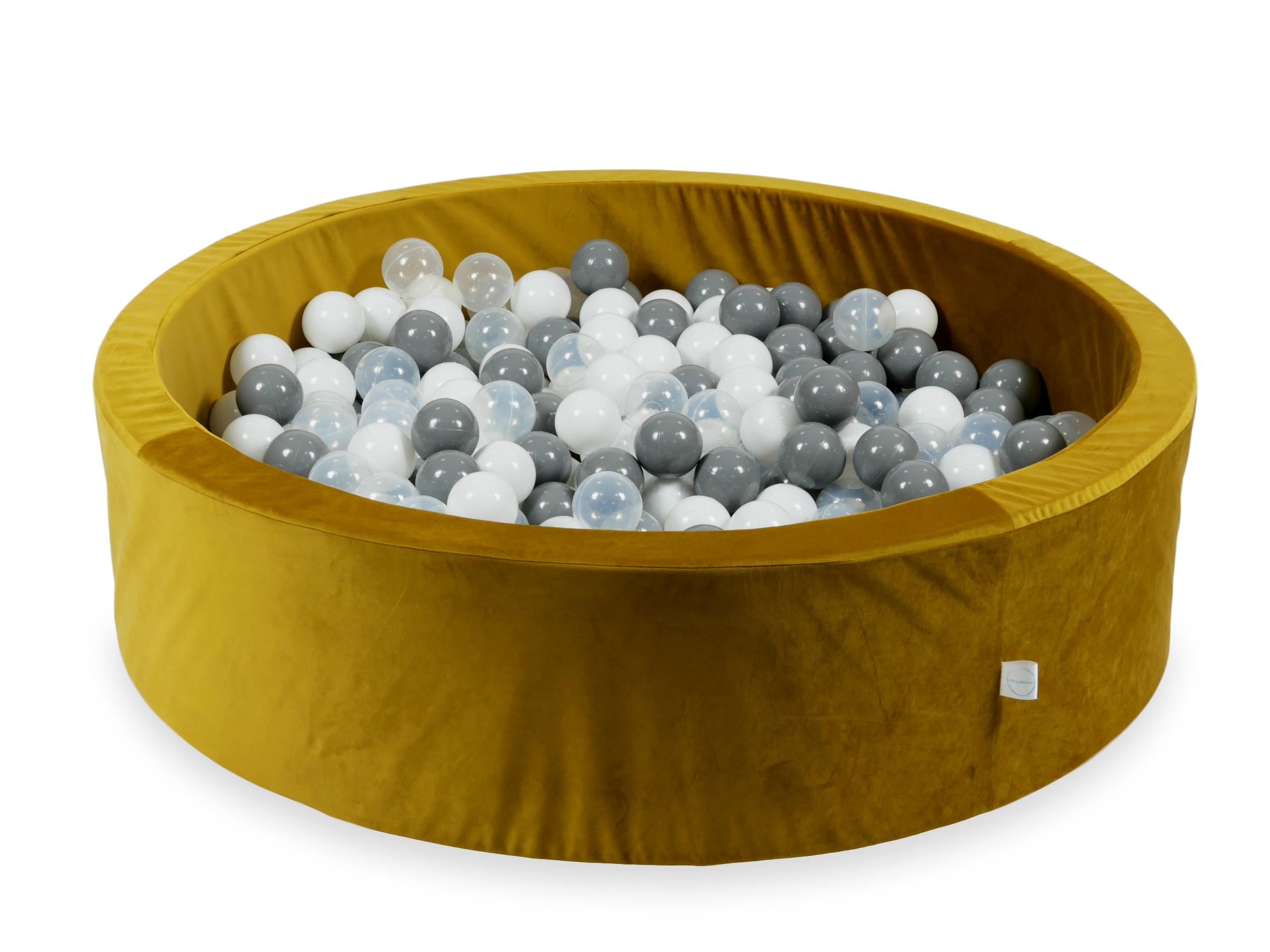 Piscine à balles en velours velvet dore 110x30 cm avec 400 balles