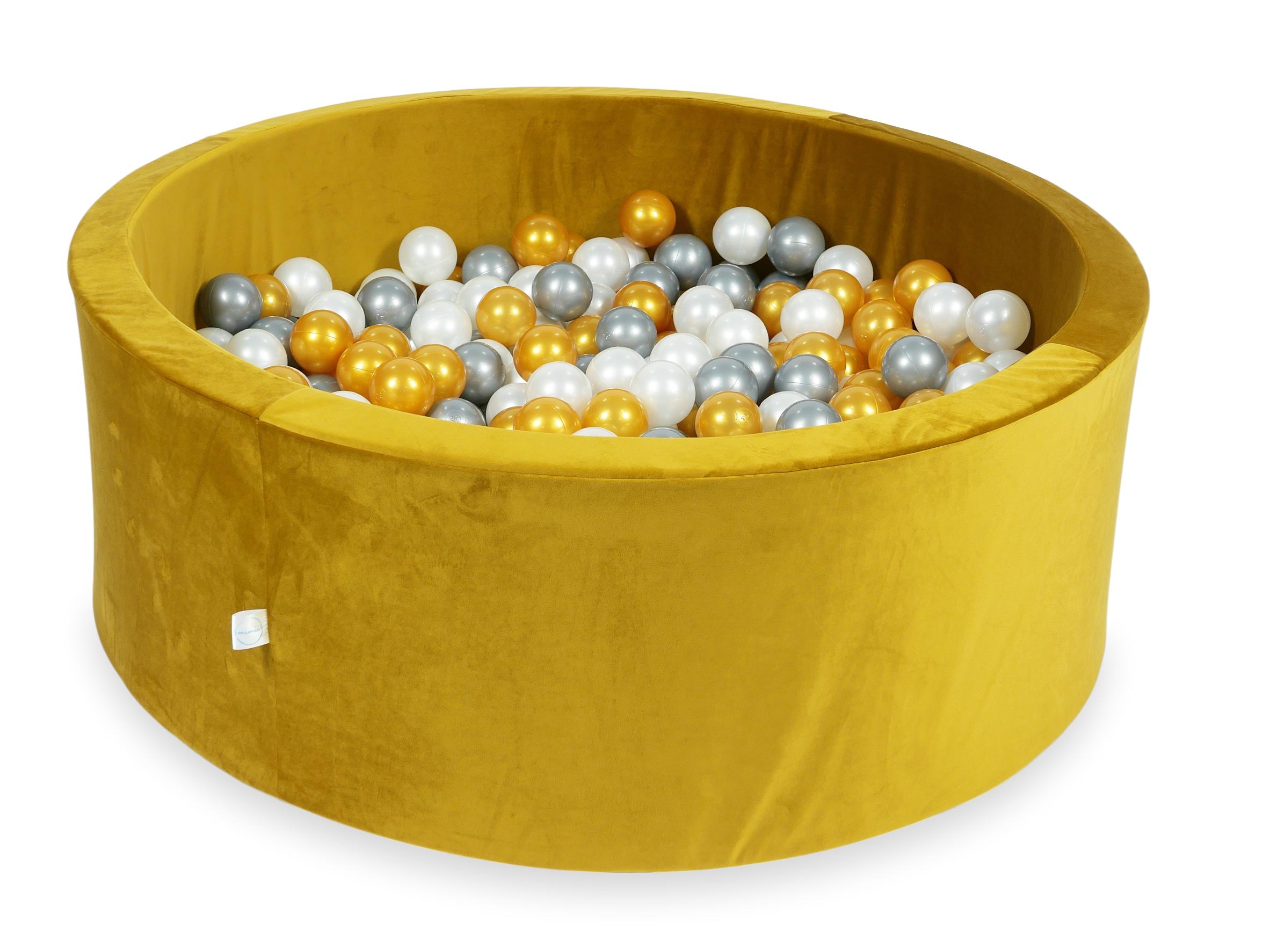 Piscine à balles en velours velvet dore 110x40 cm avec 500balles