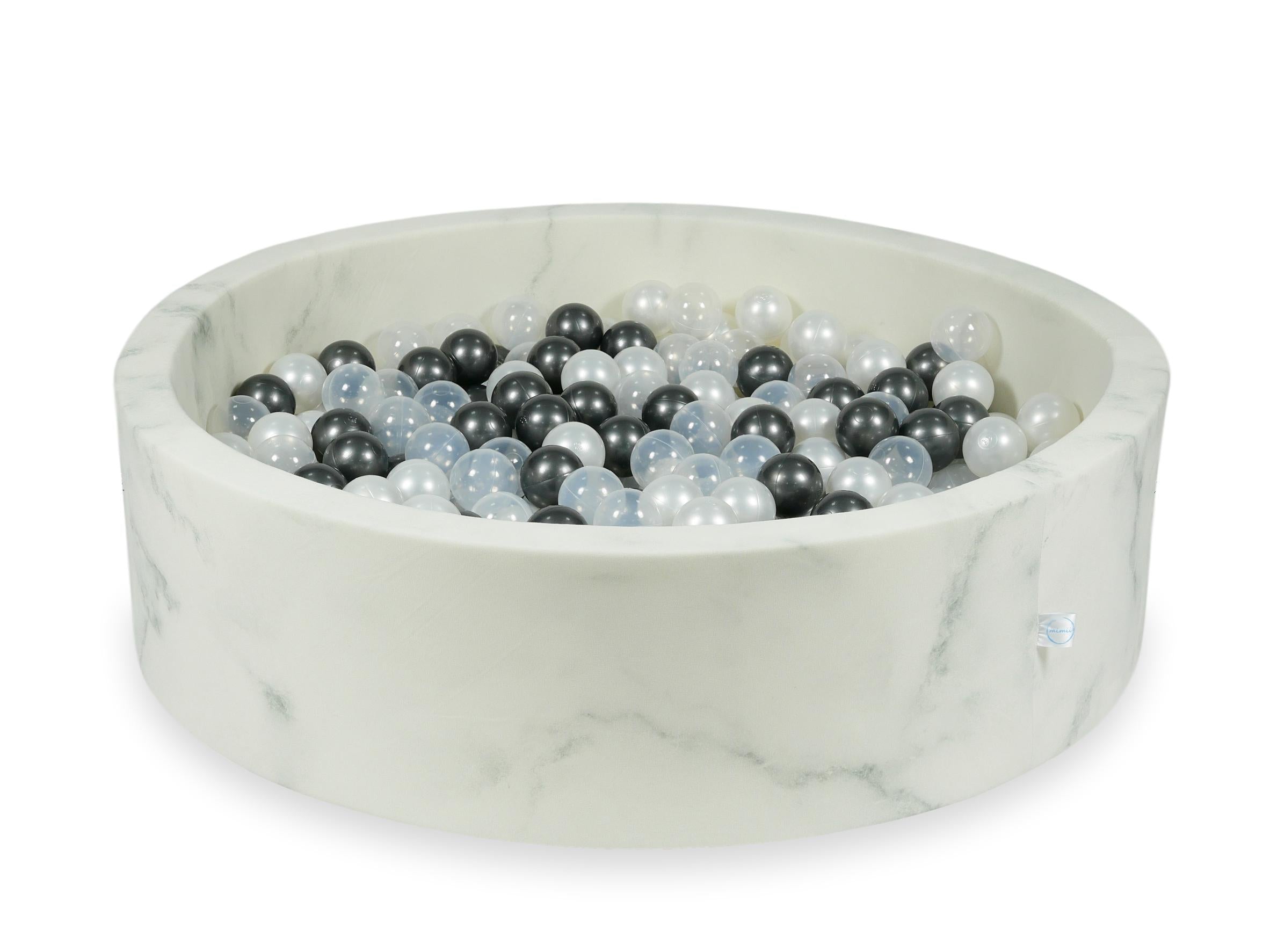 Piscine à balles en velours Marble 110x30 cm avec 400 balles