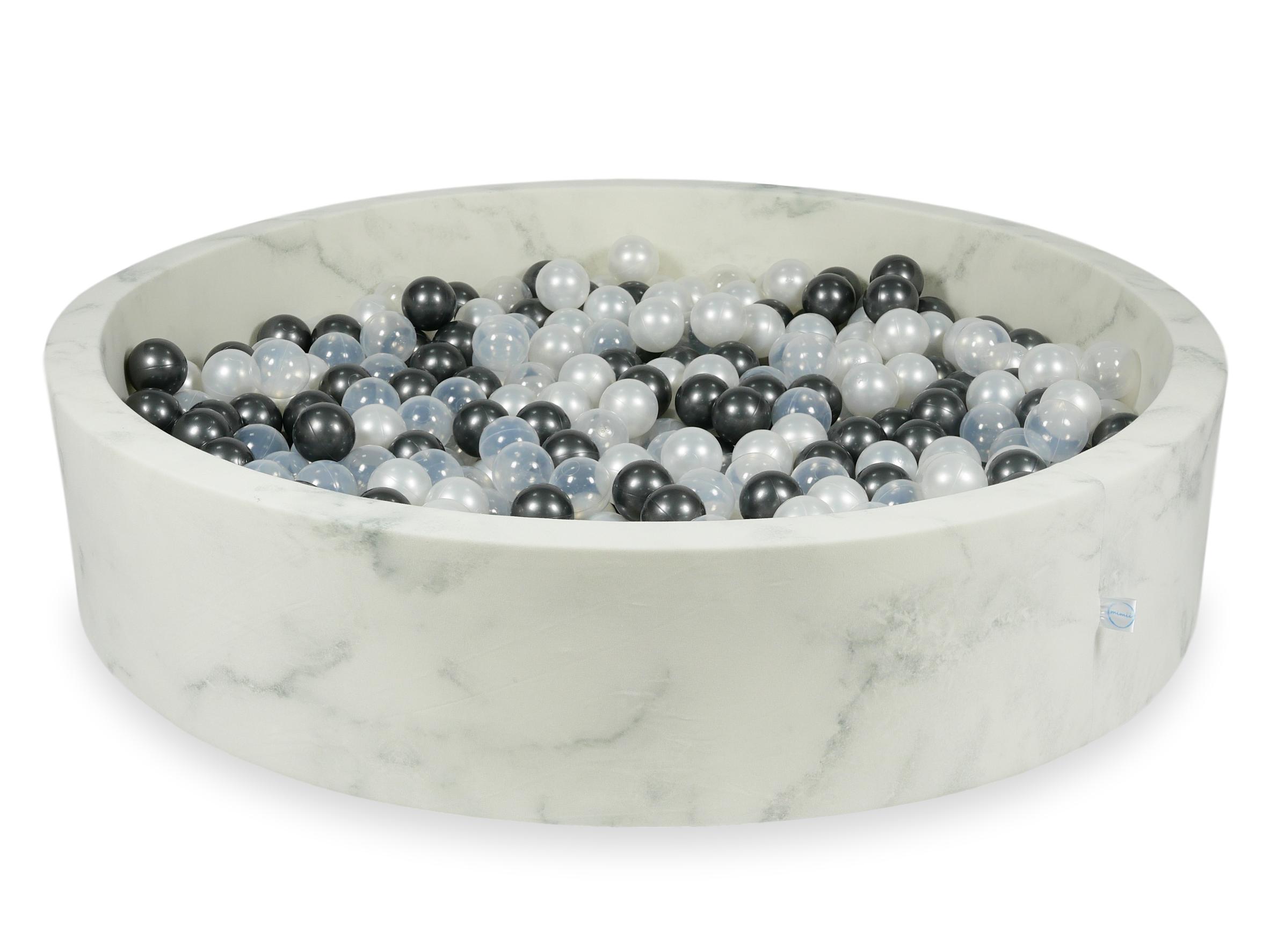 Piscine à balles en velours Marble 130x30 cm avec 600 balles