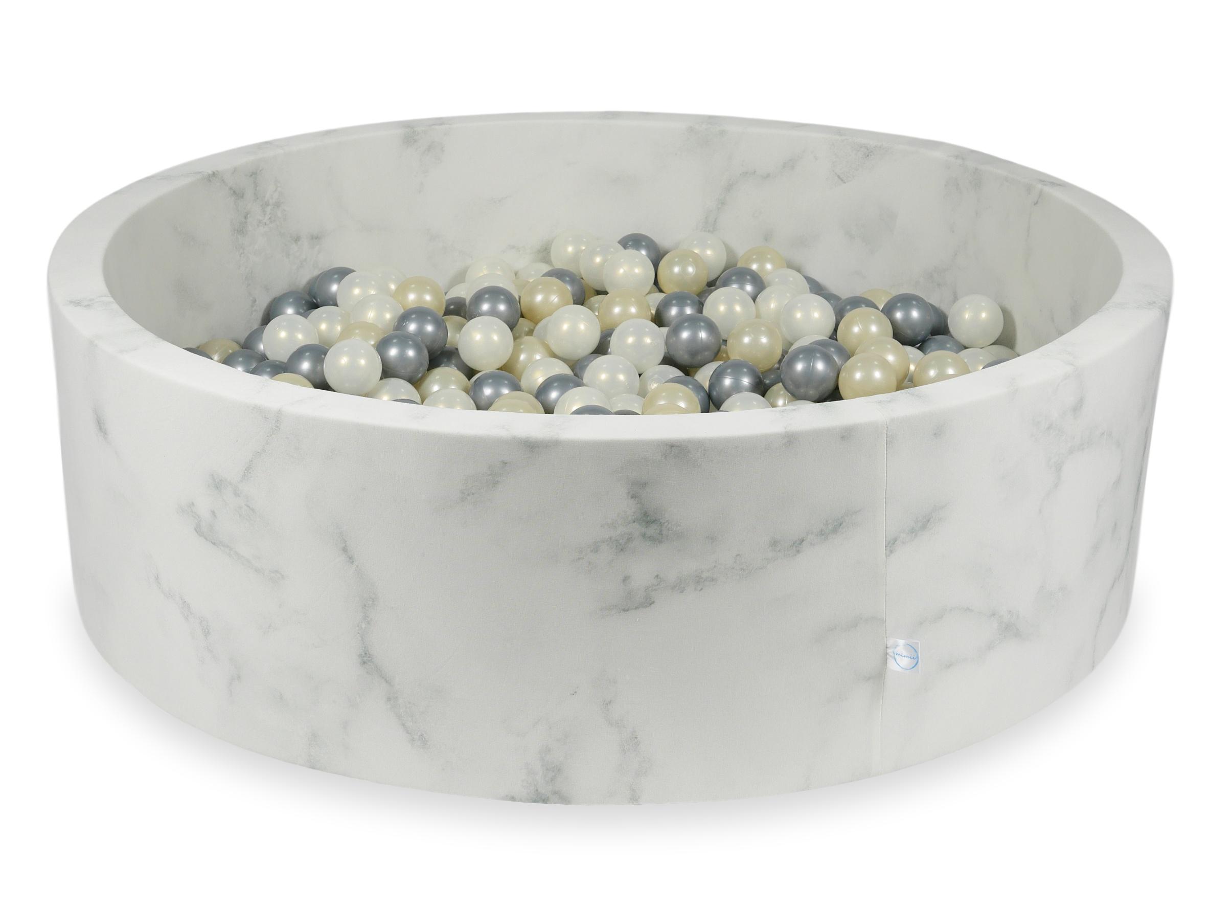 Piscine à balles en velours Marble 130x40 cm avec 700 balles