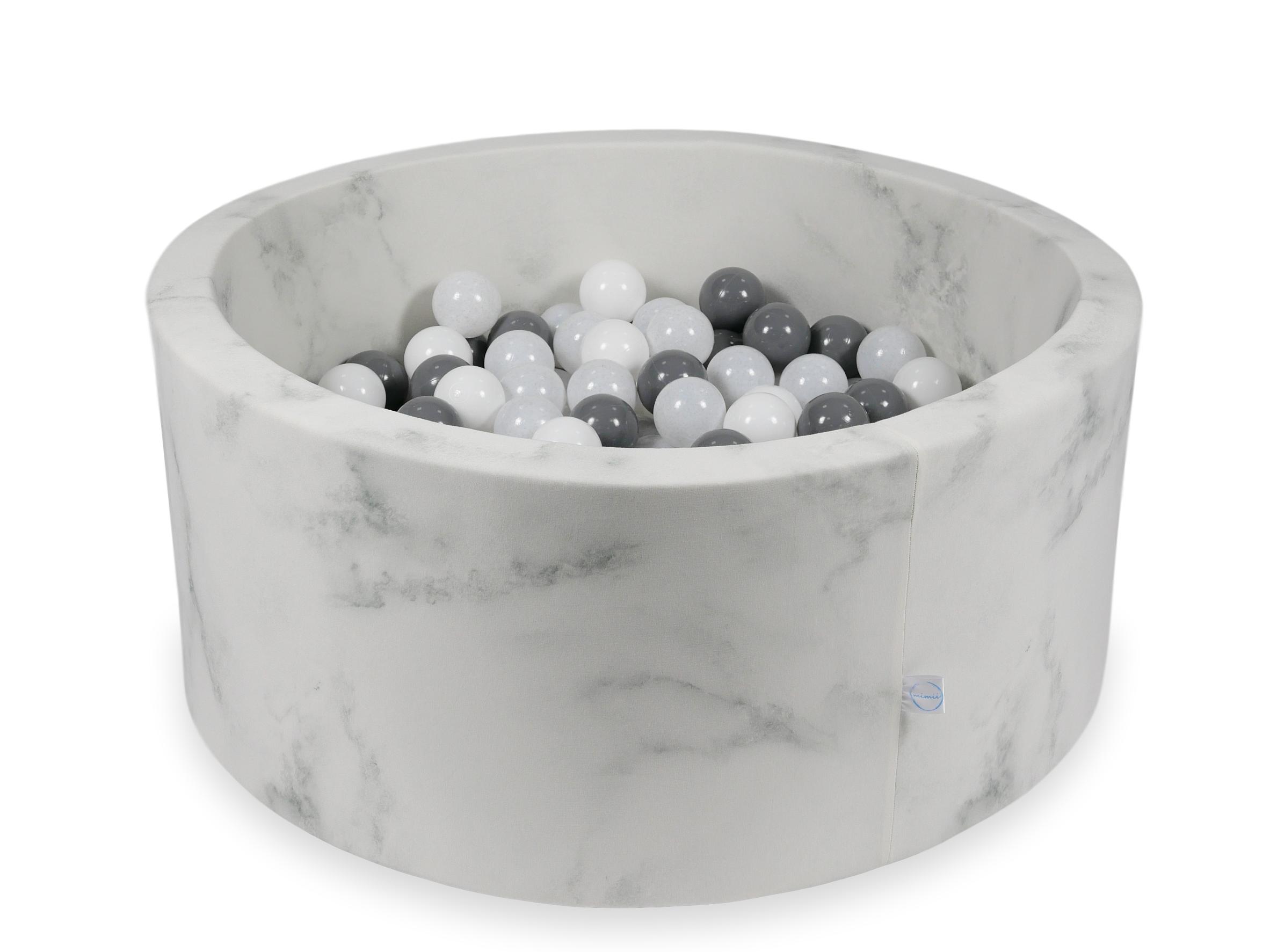 Piscine à balles en velours Marble 90x40 cm avec 300 balles