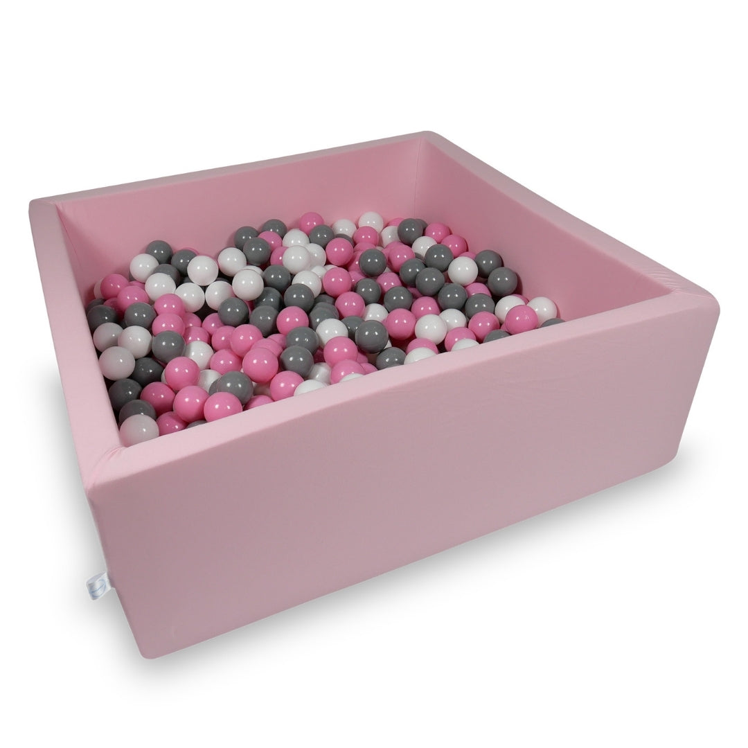 Piscine à balles carrée 110x110x40 cm en Rose poudré, 600 balles