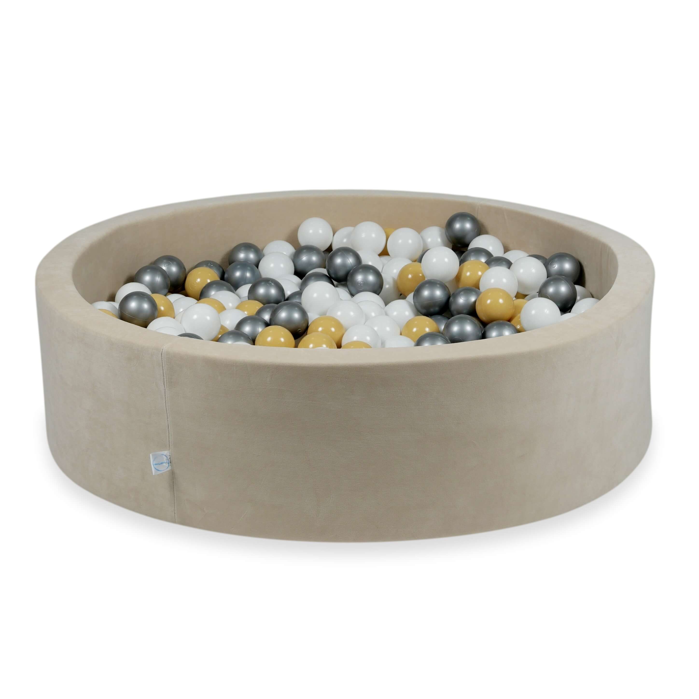 Piscine à balles en velvet soft beige 110x30 cm avec 400 balles