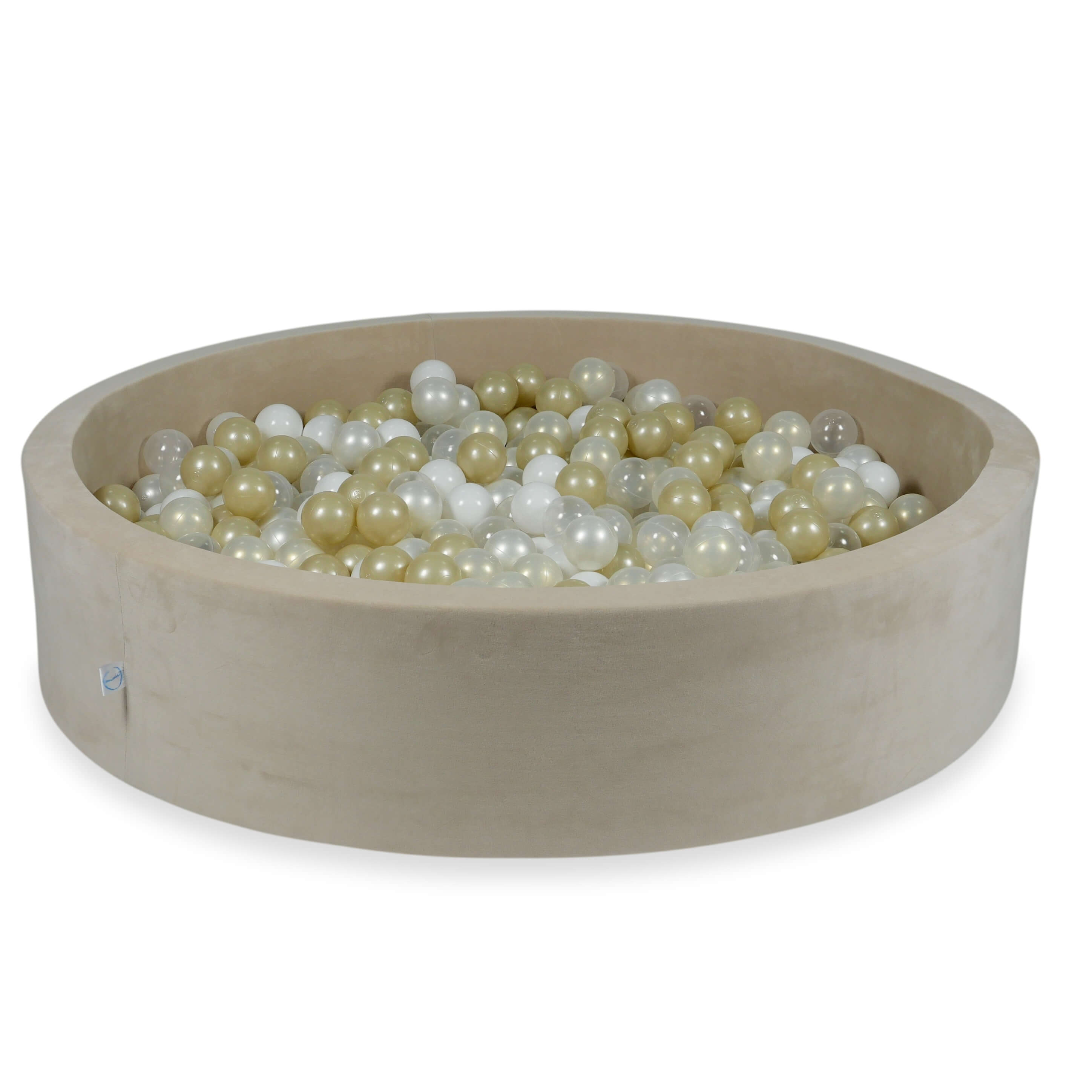 Piscine à balles en velvet soft beige 130x30 cm avec 600 balles