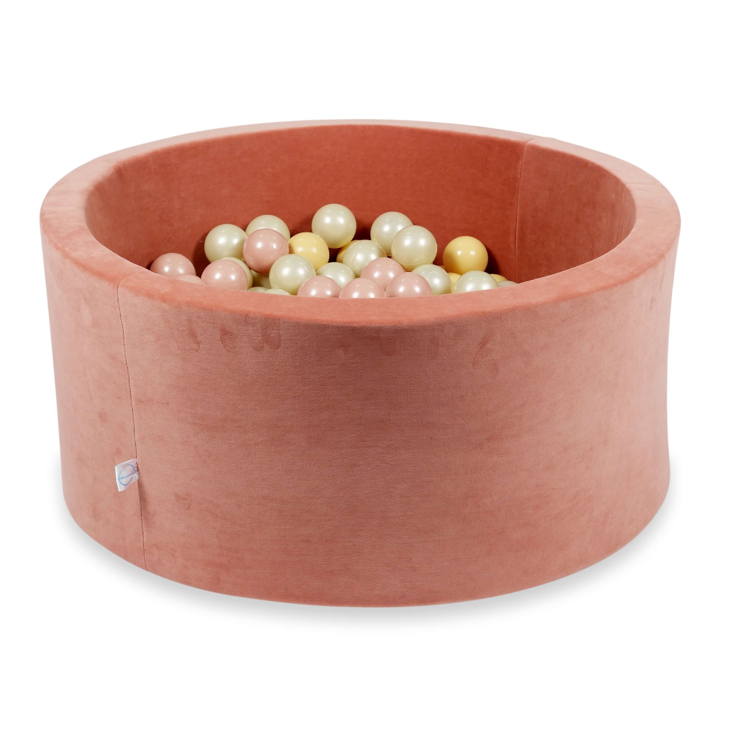 Piscine à balles en velours velvet soft canyon clay 90x40 cm avec 300 balles